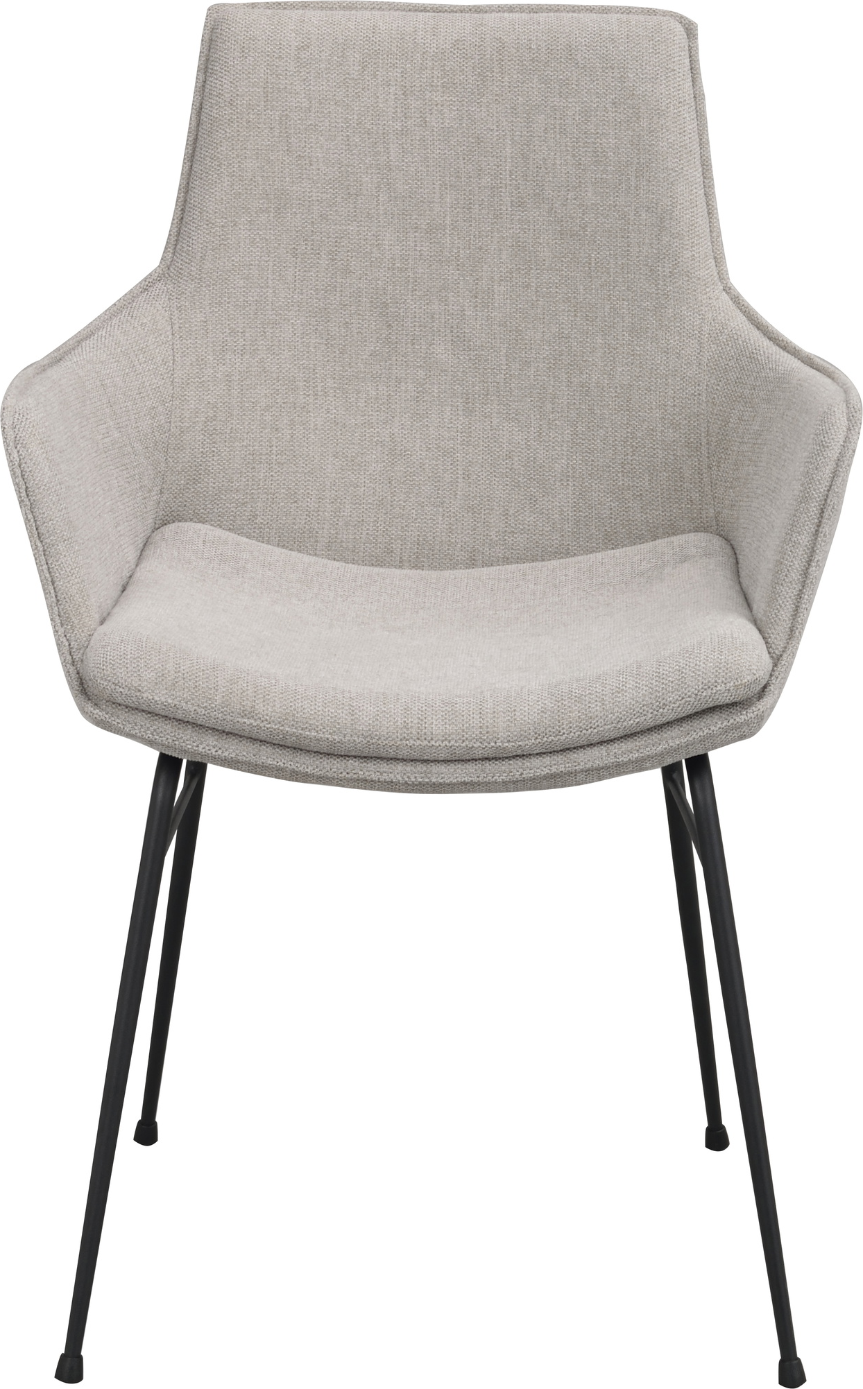 Spisebordsstol Med Armlæn Rowico Lowell Polstret Grå Stof Sort Metal H86ã B59ã D62 Cm