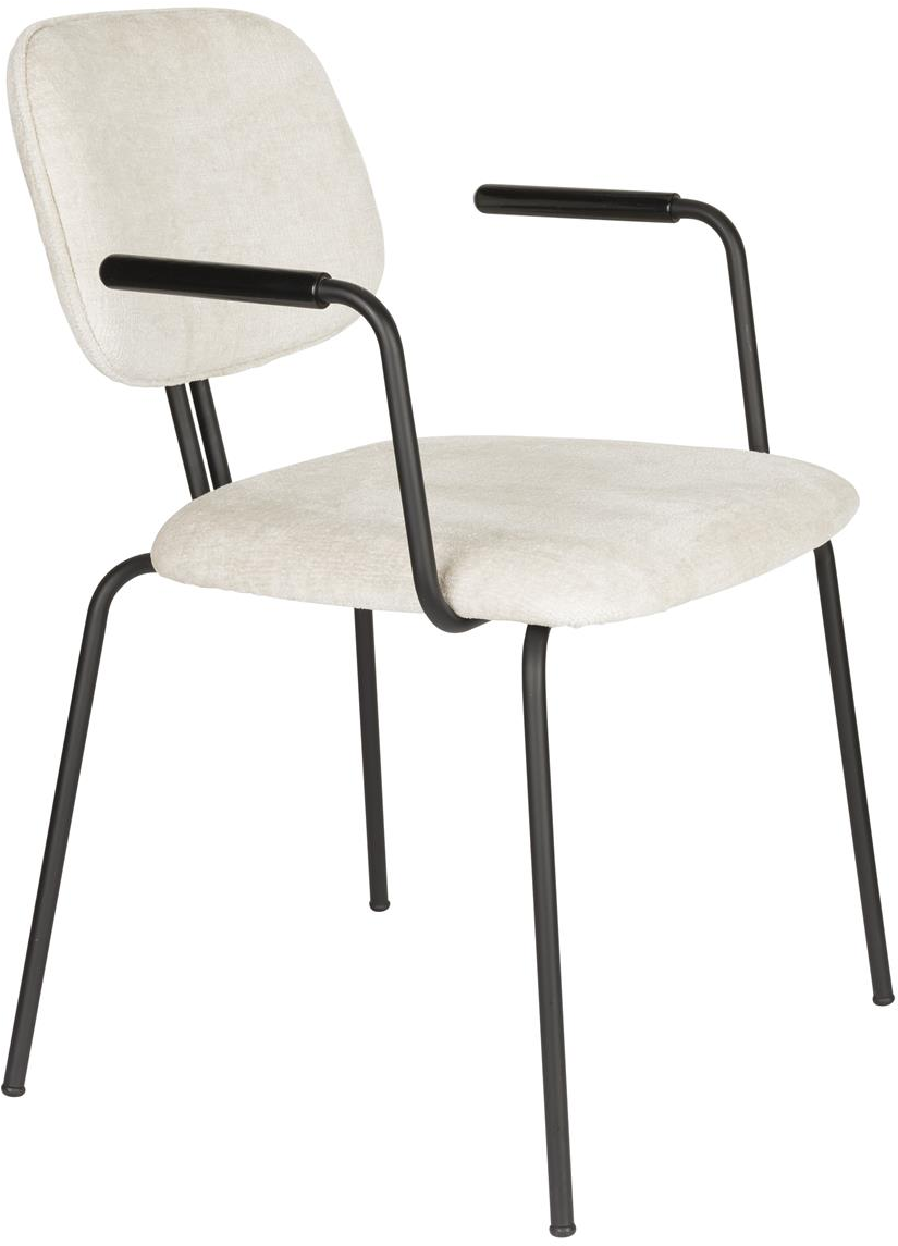 Elegant spisebordsstol med armlæn i perlemor - Studio White