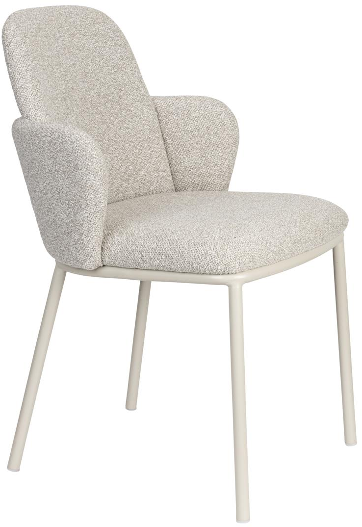 Elegant spisebordsstol med armlæn – Jerrico i lysgrå