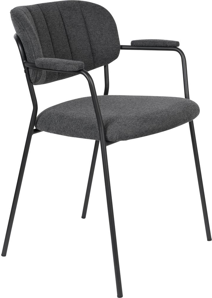 Elegant askegrå spisebordsstol med armlæn fra Studio White