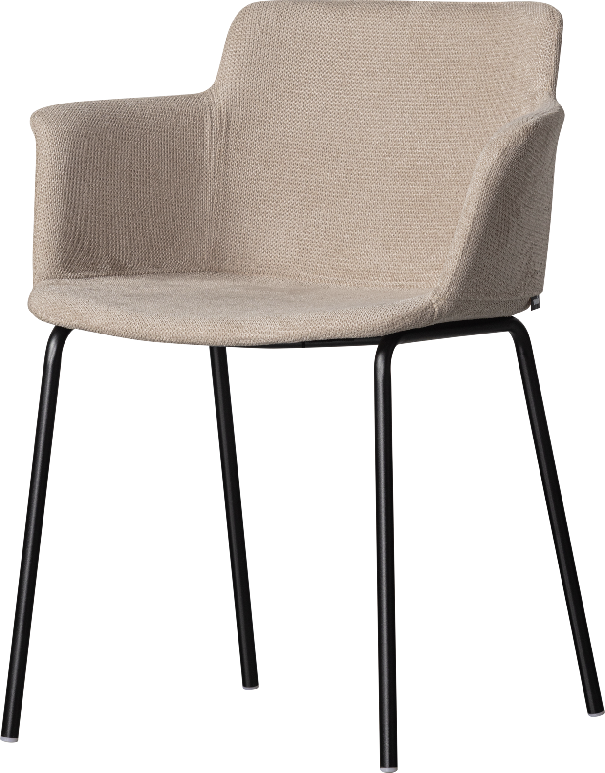 Spisebordsstol Med Armlæn Woood Collection Tieme Sand   Polstret Kombinationsstof   Polyester Med Slanke Benrammer