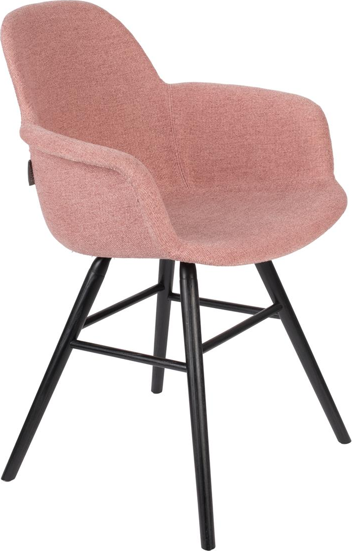 Elegant spisebordsstol med armlæn i støvet rosa fra Zuiver