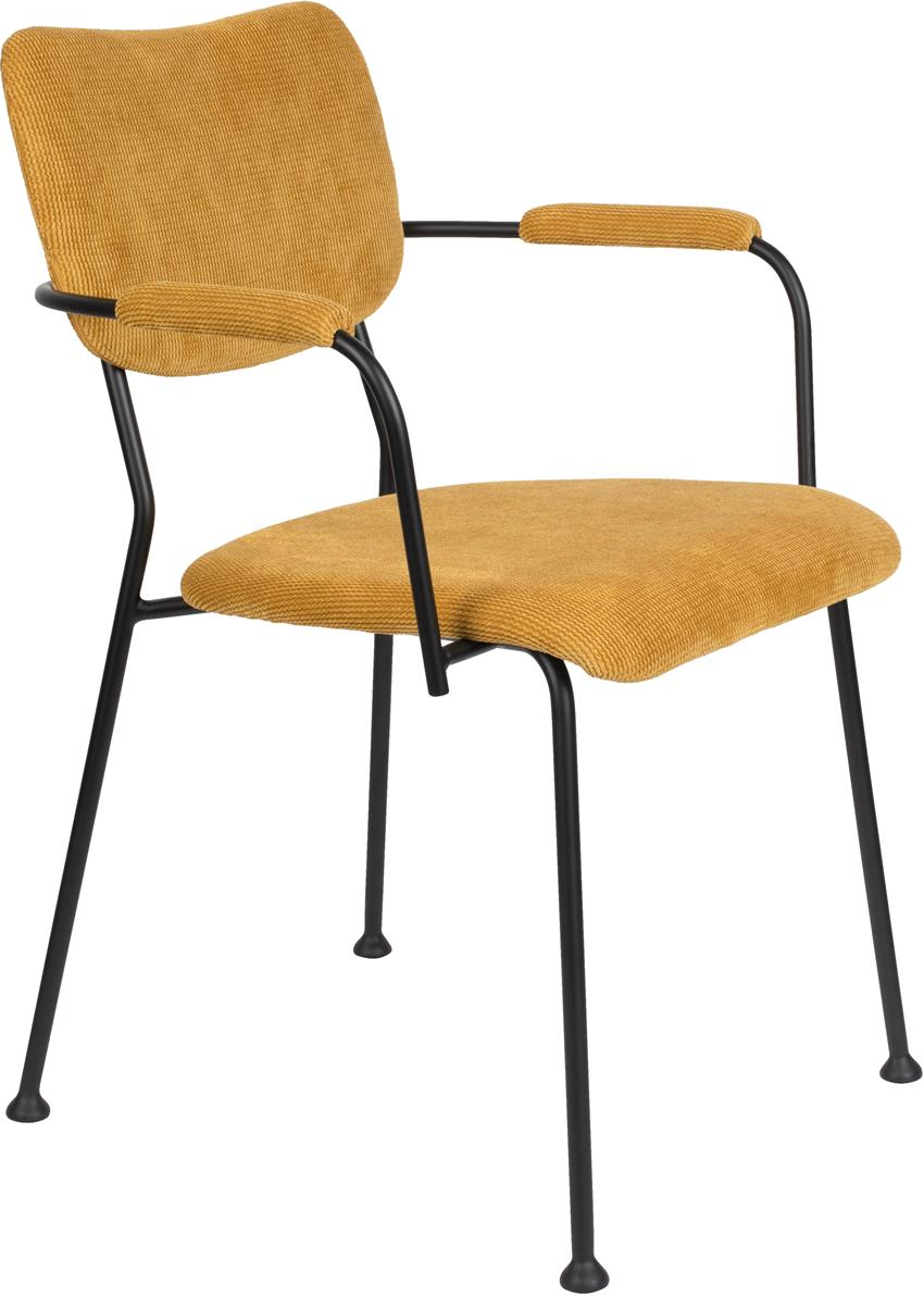 Elegant Zuiver Benson Spisebordsstol i Karamel med Armlæn