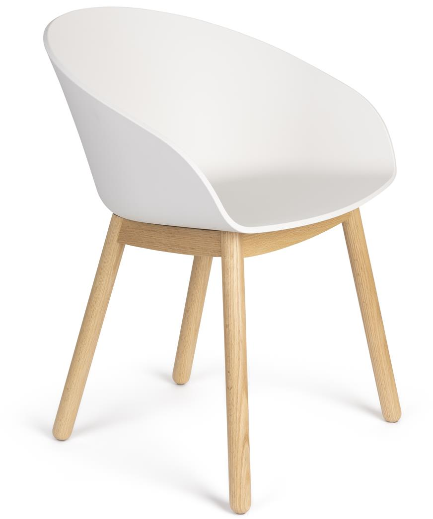 Minimalistisk Spisebordsstol med Armlæn i Offwhite