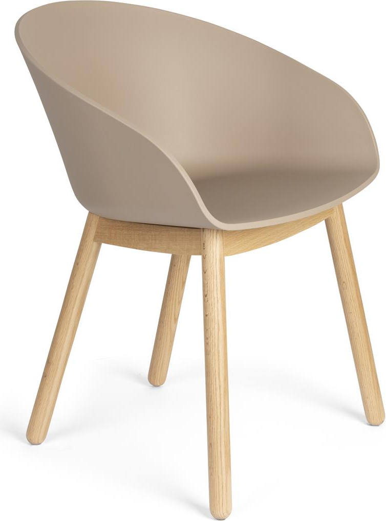 Spisebordsstol Med Armlæn Zuiver Void Stenlysgrå Polypropylen Med Egetræsben H73 5xb55xd56 Cm