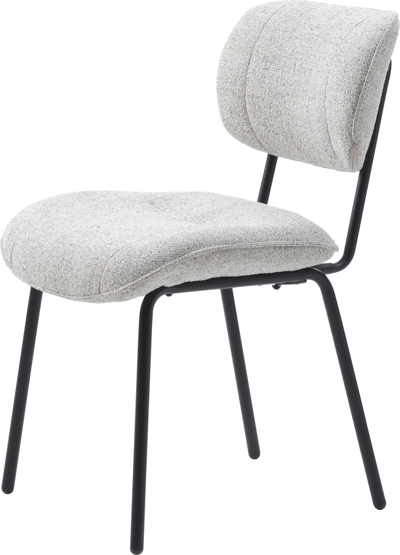 Spisebordsstol Nordique Design Buffalo Off-white Boucle Stof Med Sorte Metalben