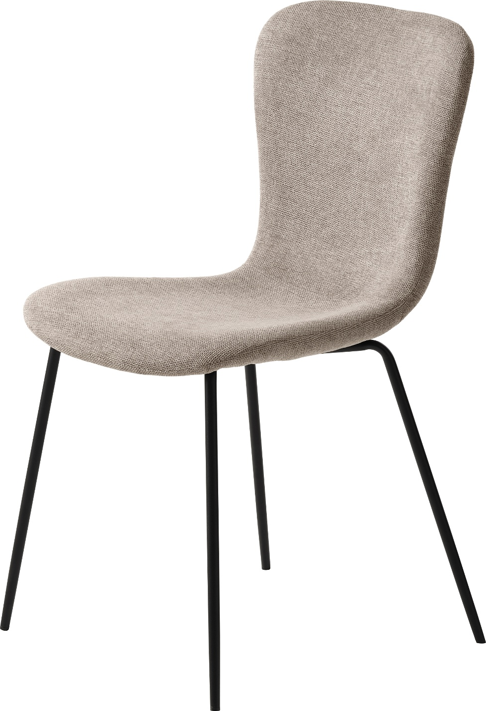 Spisebordsstol Nordique Design Delta Sand Polyester Med Sorte Metalben