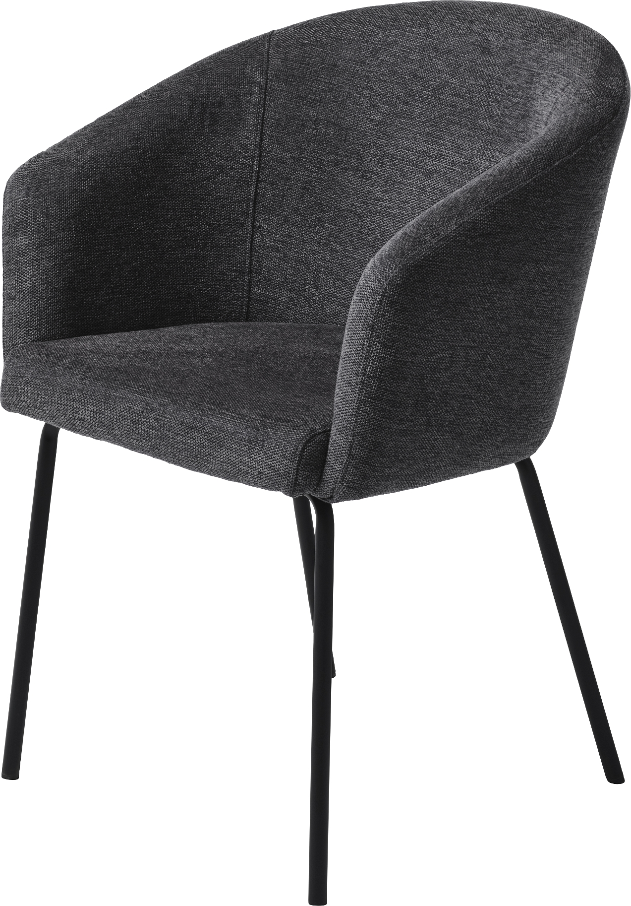 Spisebordsstol Nordique Design Easton Strukturvævet Oekotex-stof Mørkegrå Sort Metal Armlæn