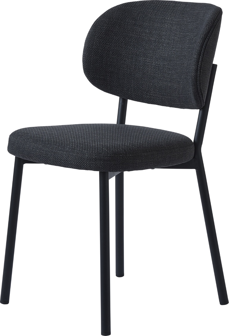 Spisebordsstol Nordique Design Fowler Mørkegrå Polyester Med Sort Metalstel