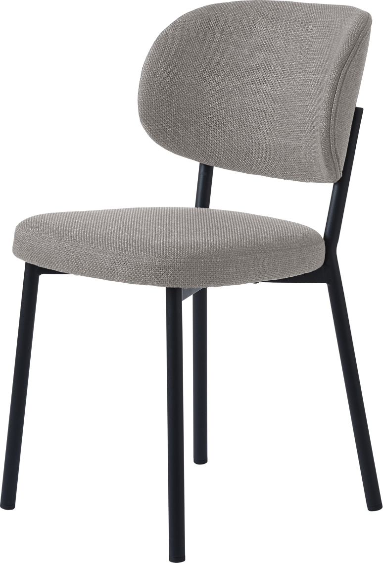 Spisebordsstol Nordique Design Fowler Sandfarvet Med Bjorn-stof Og Metalstel