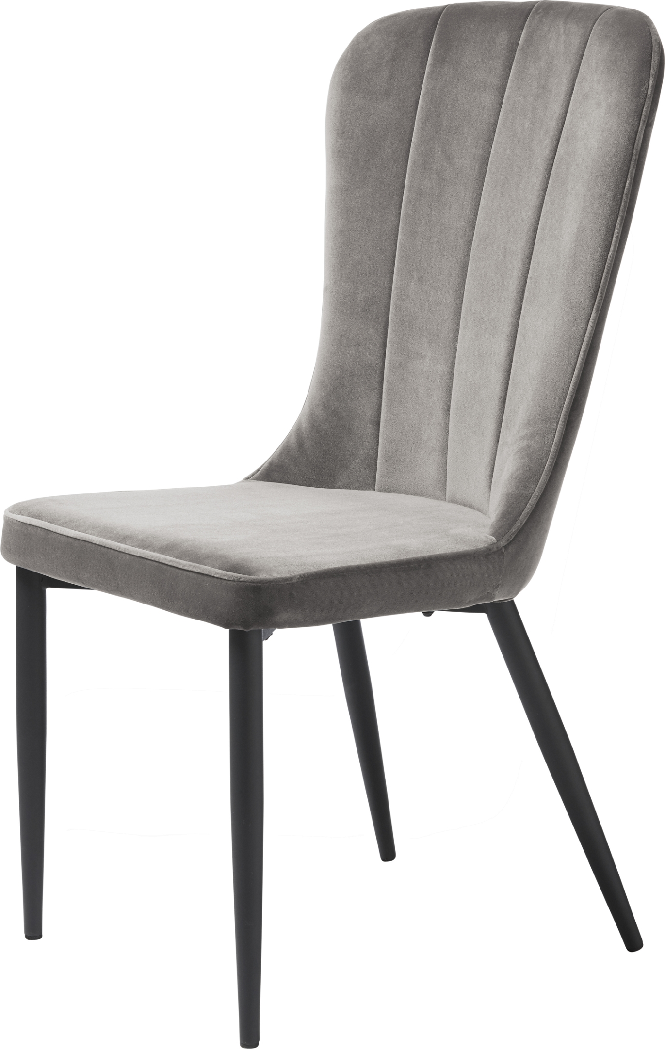 Spisebordsstol Nordique Design Hudson Fløjlsfinish Grå Med Sorte Metalben   51     60     98   Cm