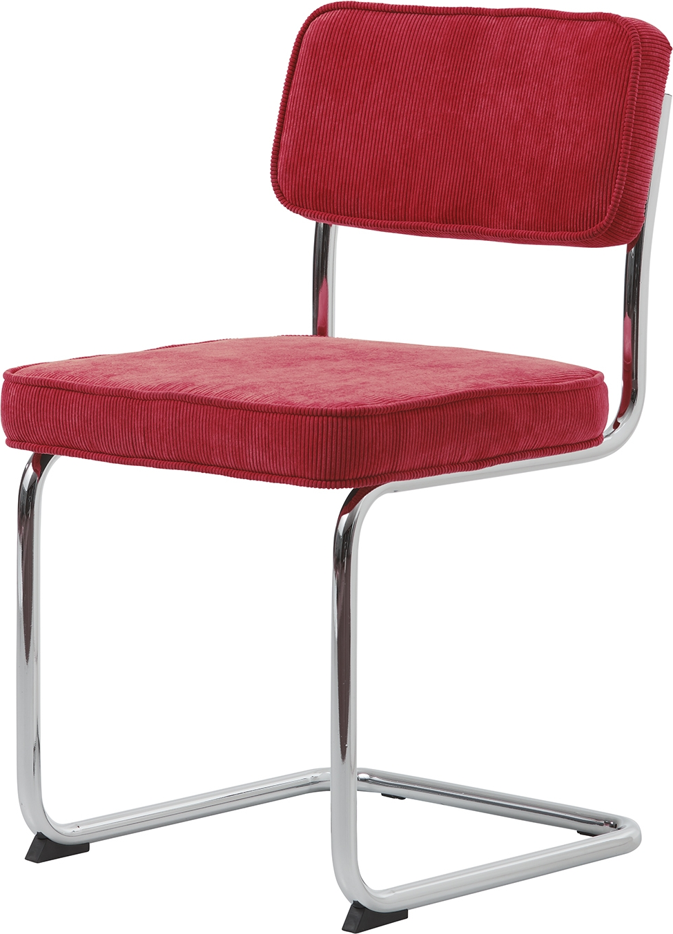 Spisebordsstol Nordique Design Rupert Rødt Corduroy Med Kromben