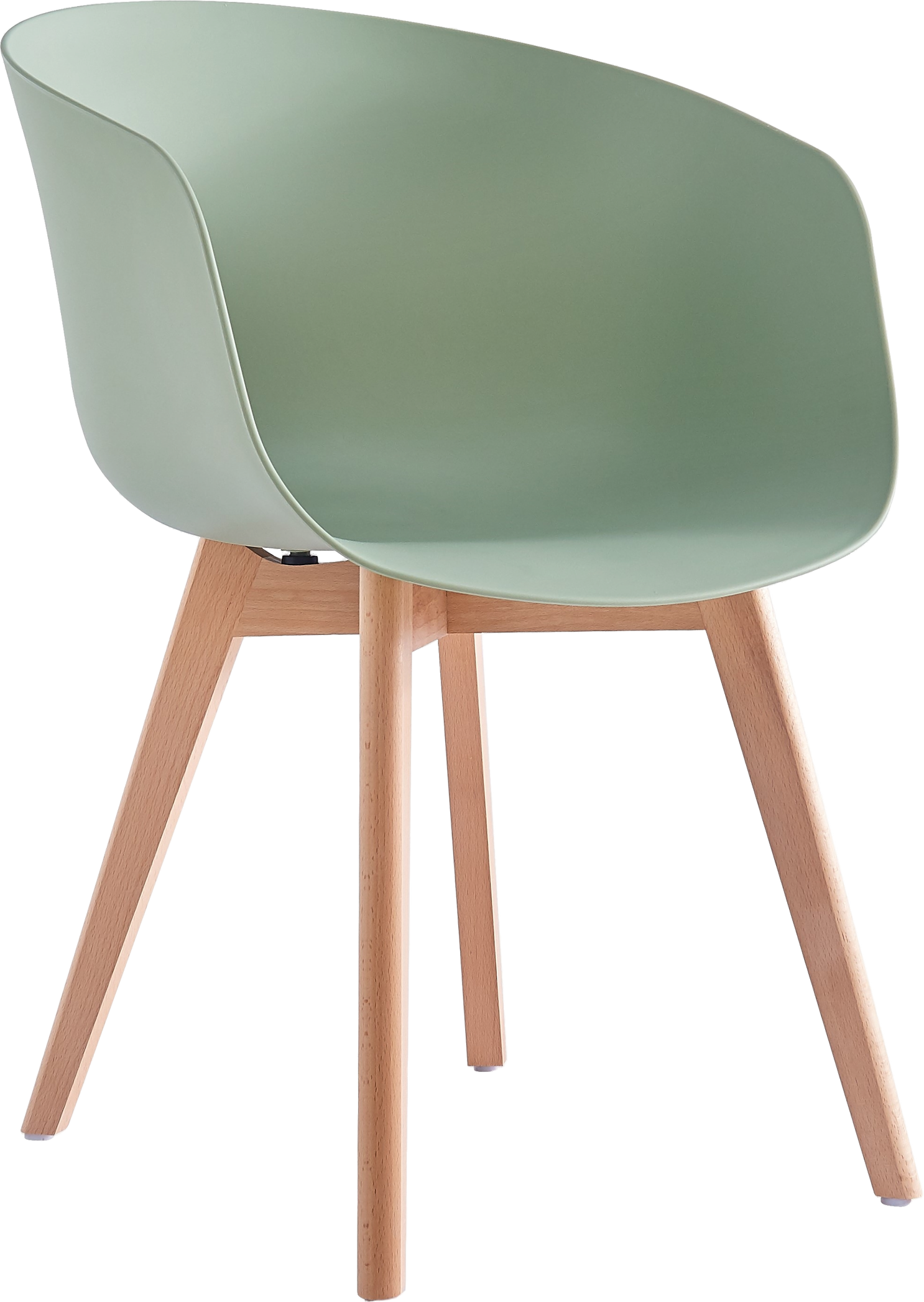 Spisebordsstol Nordlys Furniture Alborg Grøn   Ergonomisk Polypropylen Med Armlæn   Fsc-bøgetræ H76xb55xd56