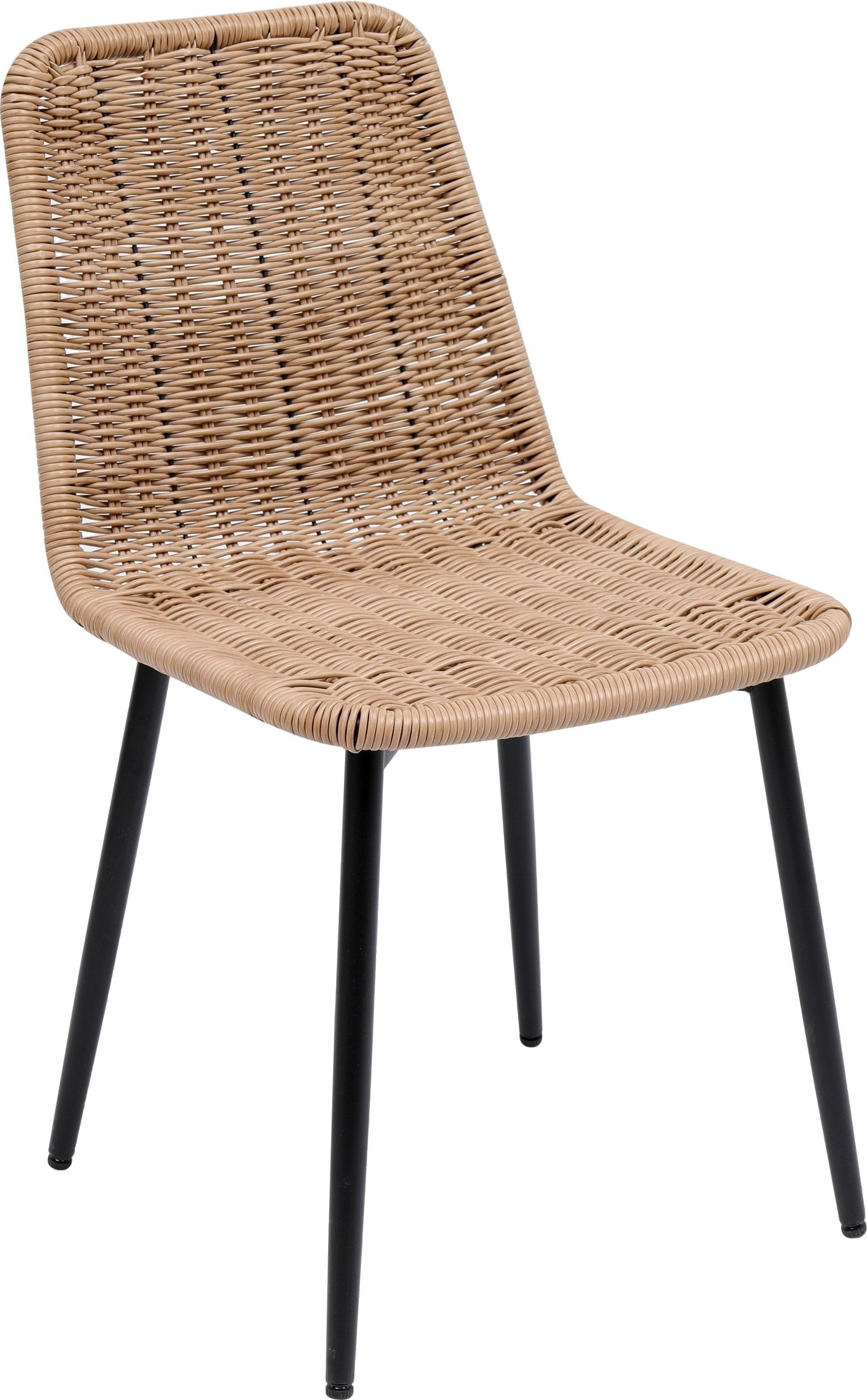 Spisebordsstol Nordlys Furniture Bangkok Naturfiber Med Luftigt Vævet Sæde  Sorte Metalben