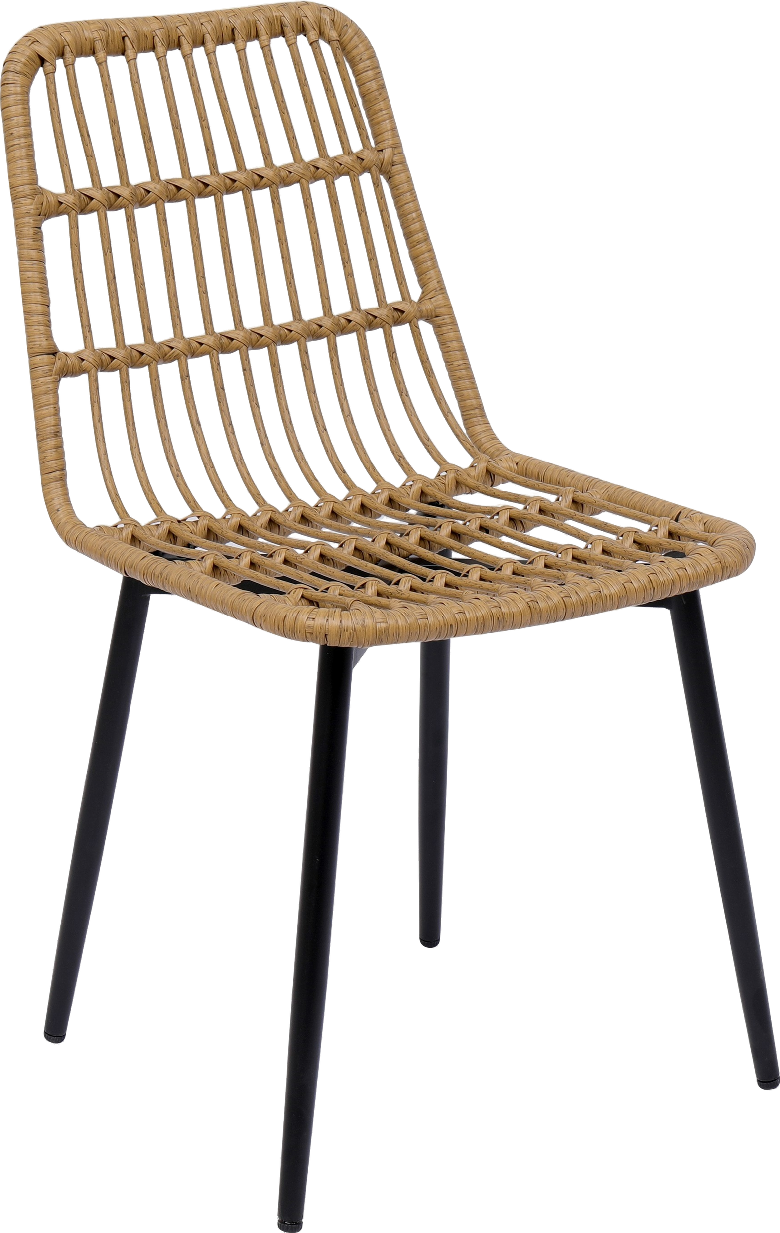 Spisebordsstol i Rattan med Sort Metalramme - Nordlys Furniture