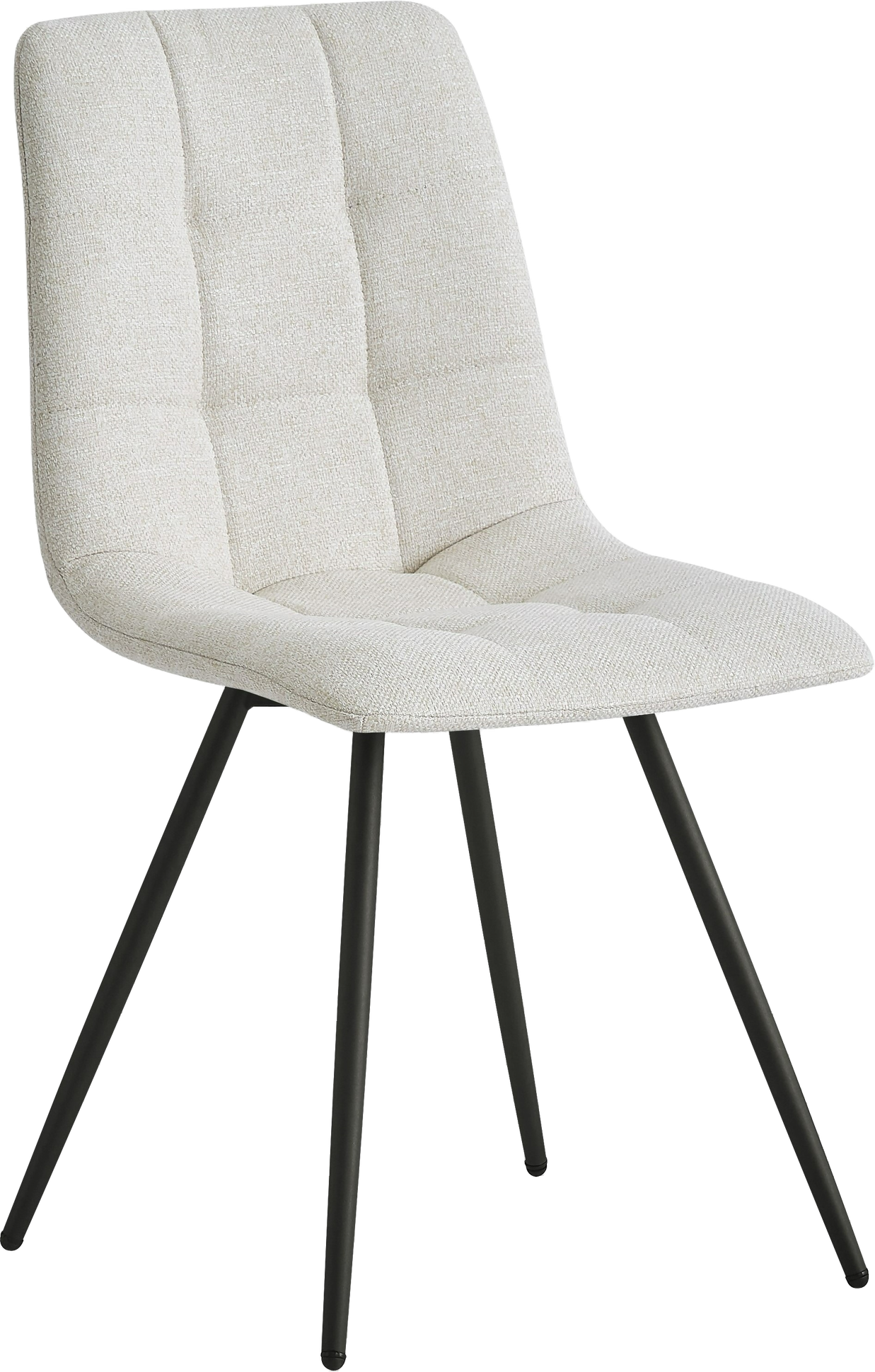 Skandinavisk Spisebordsstol Bjorn i Beige Stof med Metalben
