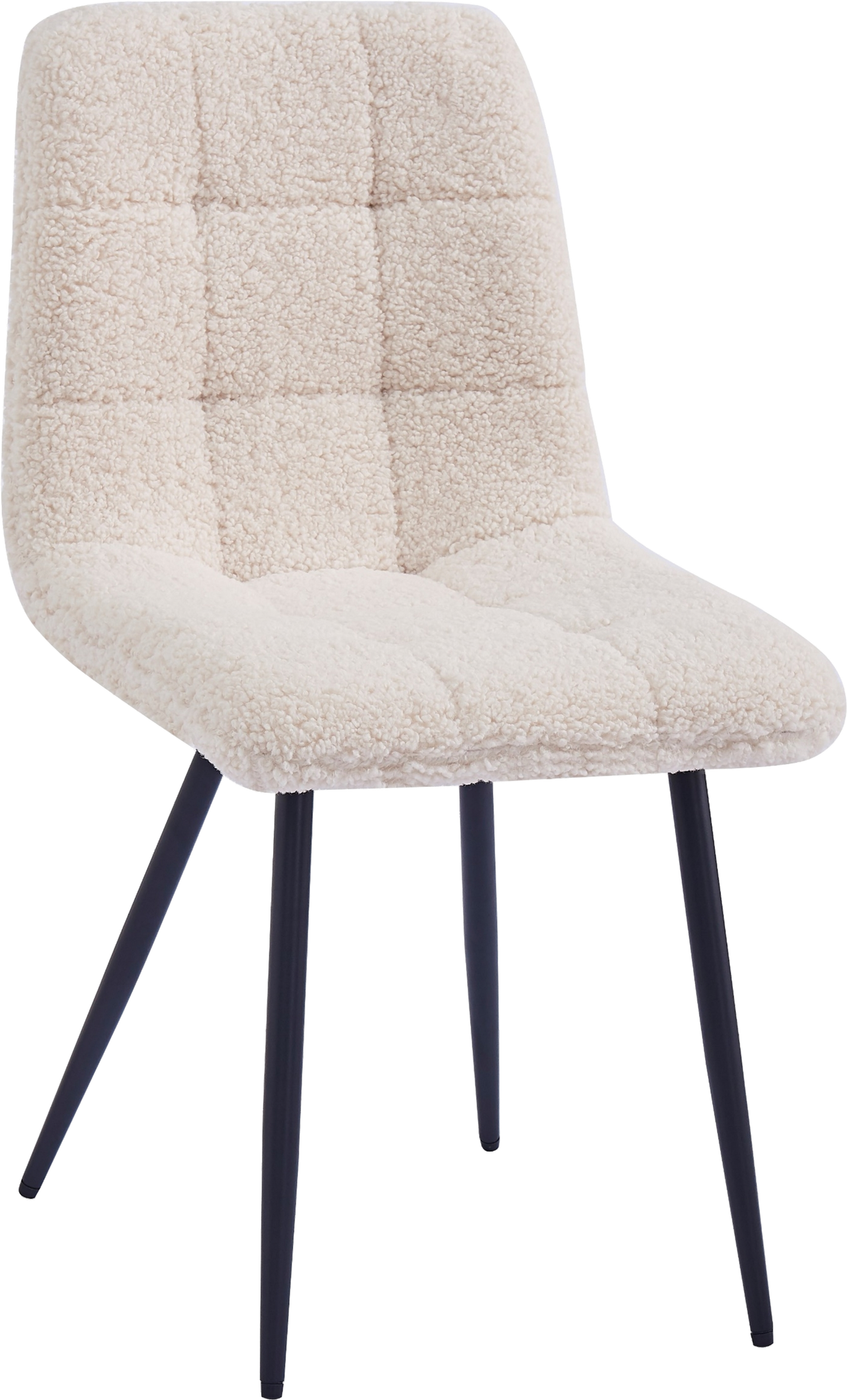 Spisebordsstol Nordlys Furniture Bjorn Hvid Bouclé Med Skumpolstring Og Sorte Epoxyben