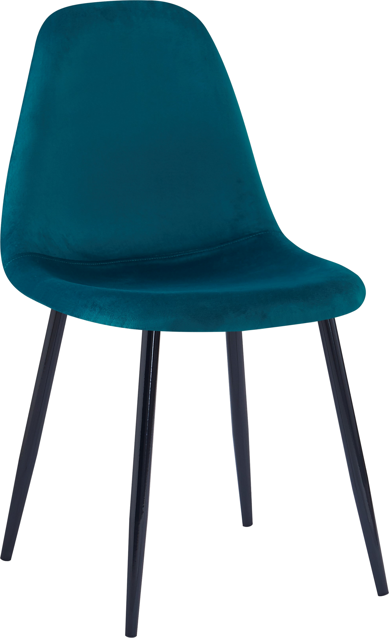 Spisebordsstol Nordlys Furniture Copenhagen Blå Fløjlsvelour Med Slankt Ergonomisk Ryglæn Og Sortlakeret Metalstel