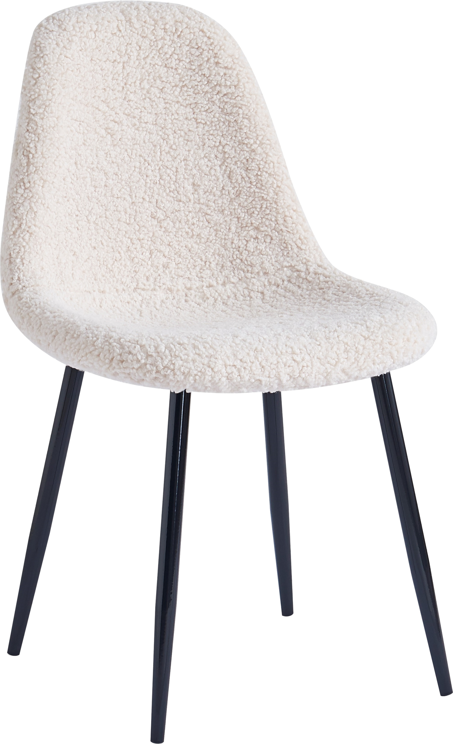 Spisebordsstol Nordlys Furniture Copenhagen Offwhite Bouclé Med Skumpolstring Og Sorte Metalben