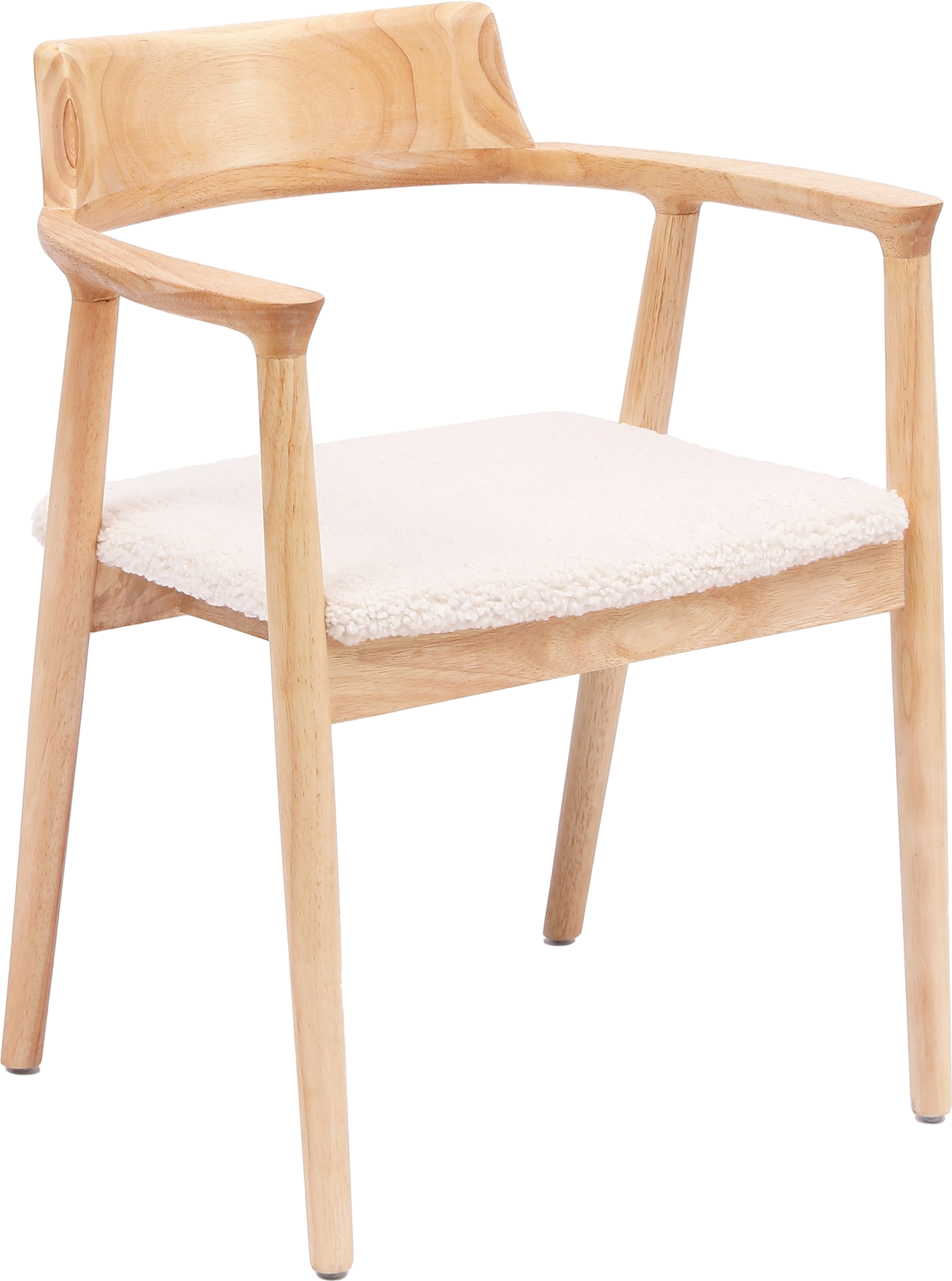 Spisebordsstol Nordlys Furniture Cordoba Hvid Bouclé Med Asketræsramme Fsc-certificeret
