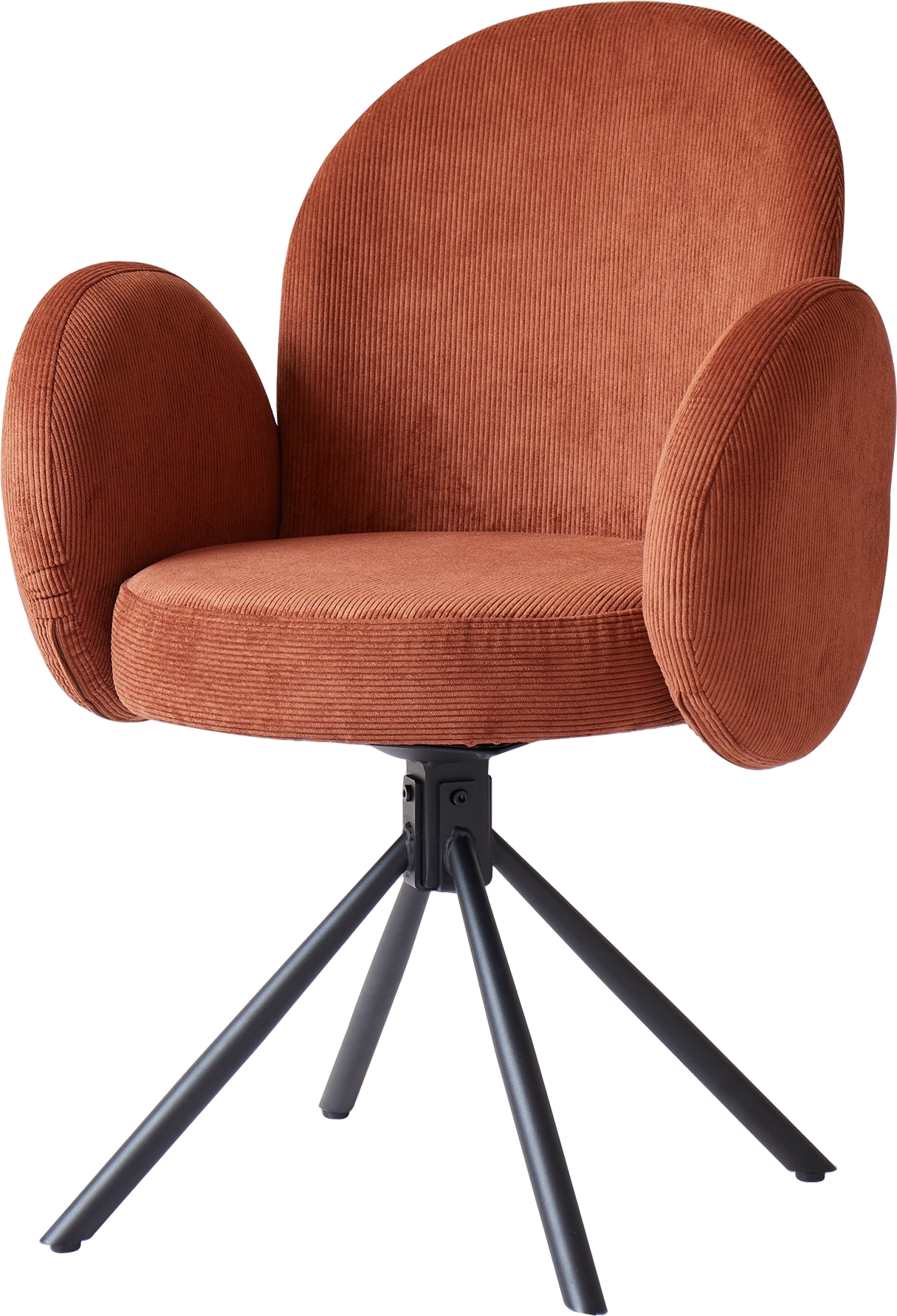 Spisebordsstol Nordlys Furniture Helsinki Ergonomisk Fløjlsstol Rød Med Sort Metalramme H89ã B65ã D60 Cm