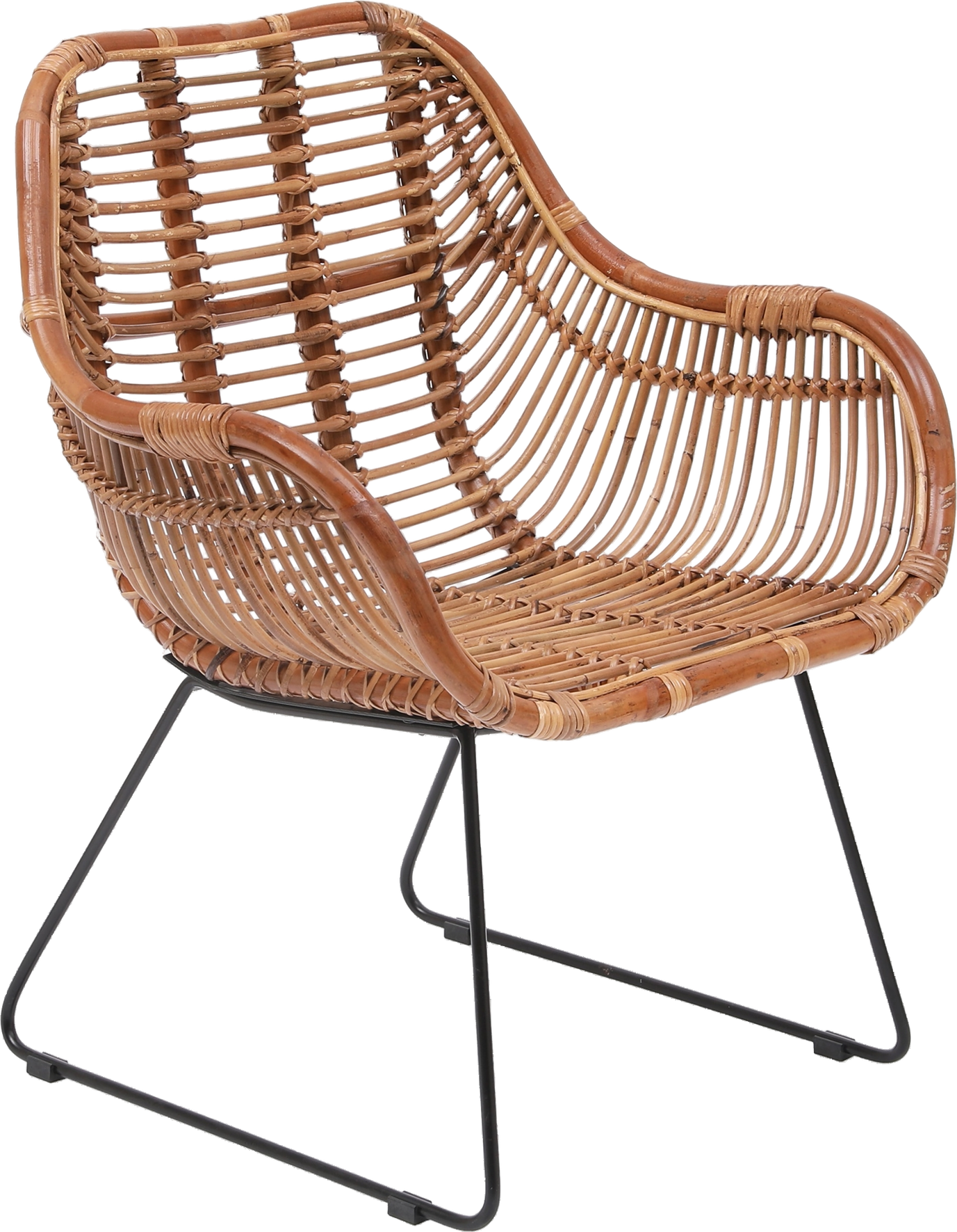 Spisebordsstol Nordlys Furniture Jaipur Håndflettet Rattan Natur Sortlakeret Metalstel H81 5xb68xd56 Ergonomisk Komfort