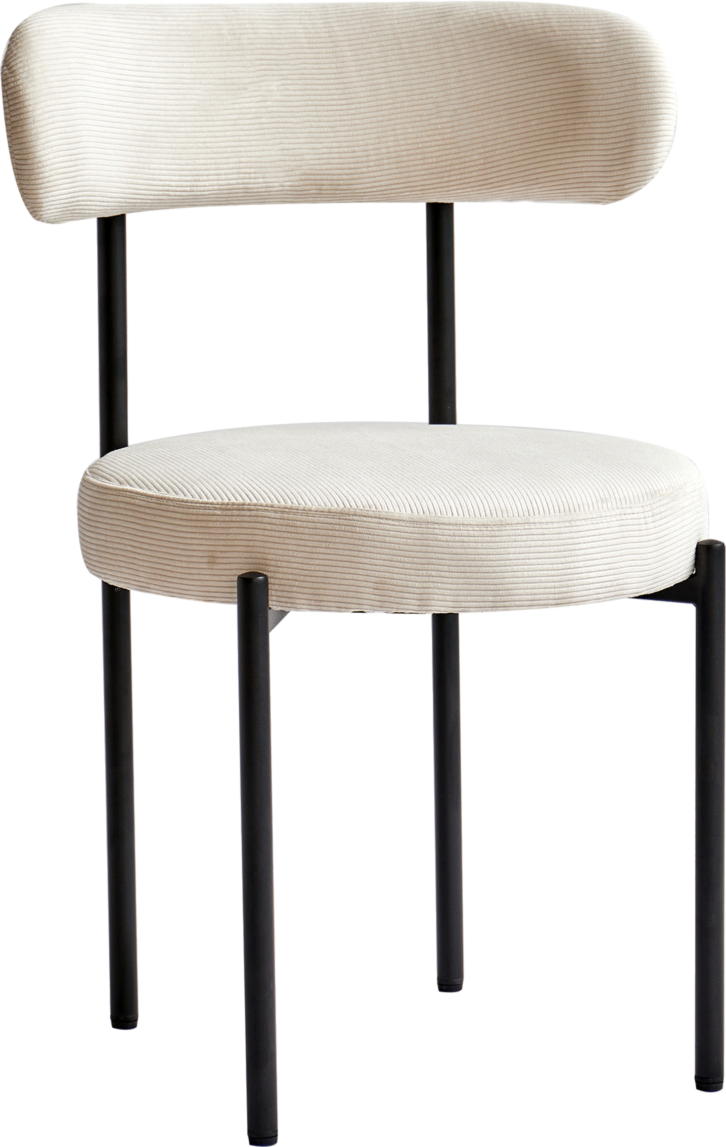 Beige Fløjlsstol med Sort Metalstel fra Nordlys Furniture
