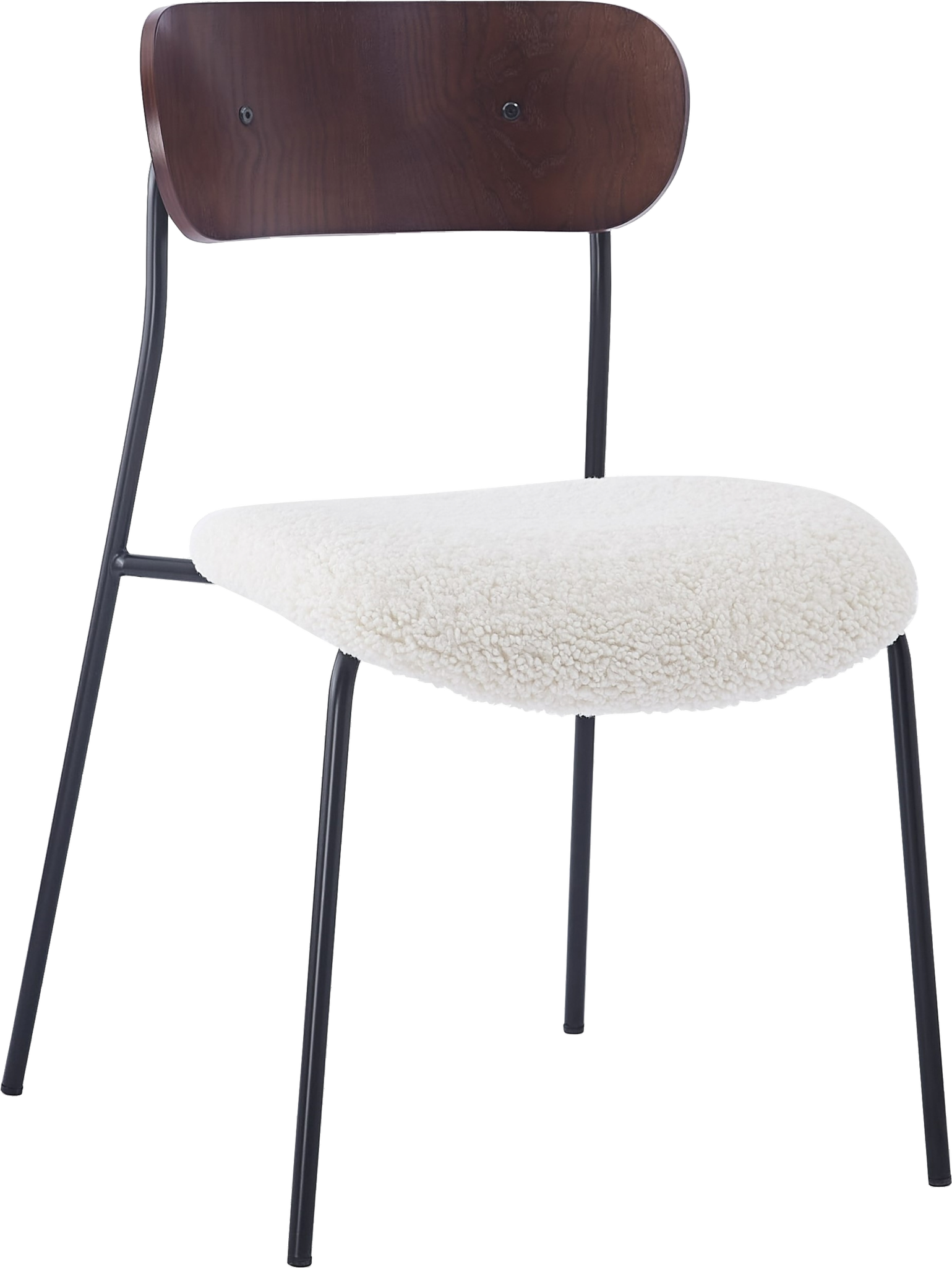 Ergonomisk Spisebordsstol i Hvid Bouclé fra Nordlys Furniture