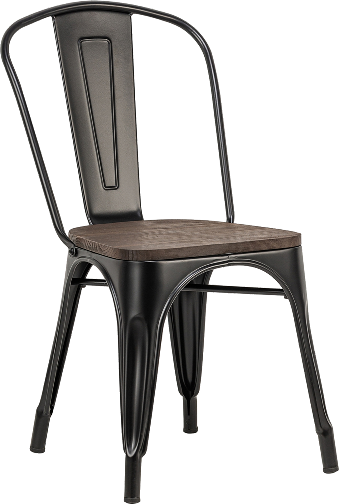 Ergonomisk Spisebordsstol i Sort Metal og Asketræ