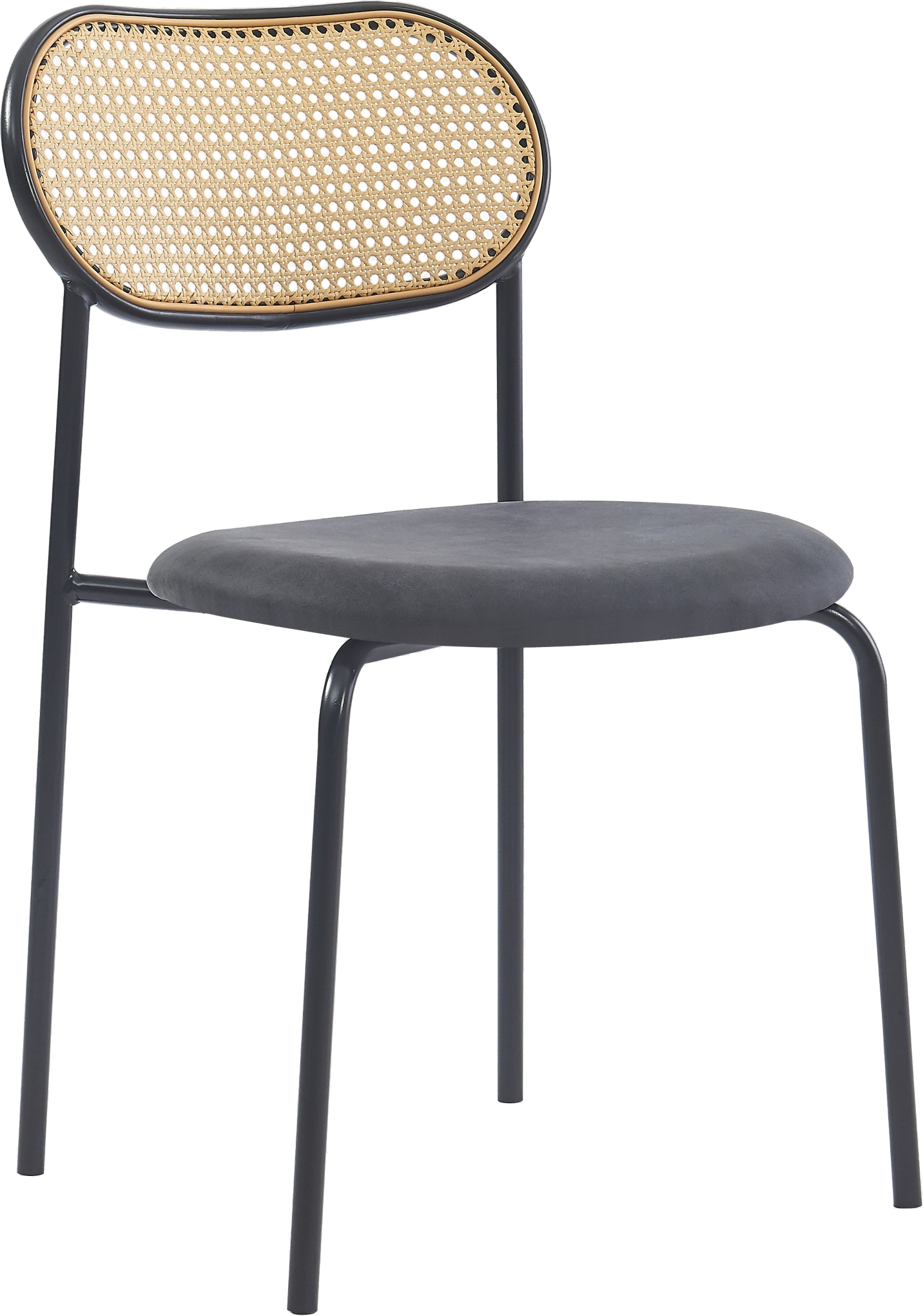 Spisebordsstol Nordlys Furniture Orebro Sort Kunstlæder Med Naturrotting Ryg
