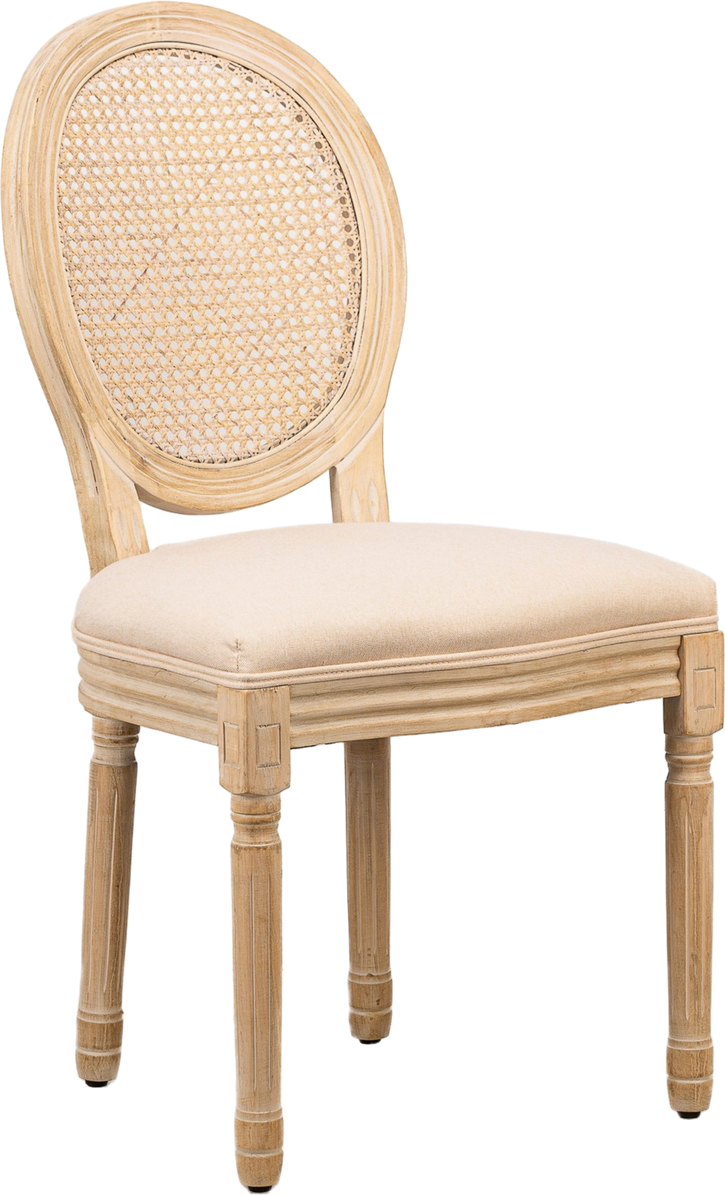 Spisebordsstol Nordlys Furniture Richelieu Beige Med Rottingryg  Fsc-træ Og Polstret Sæde