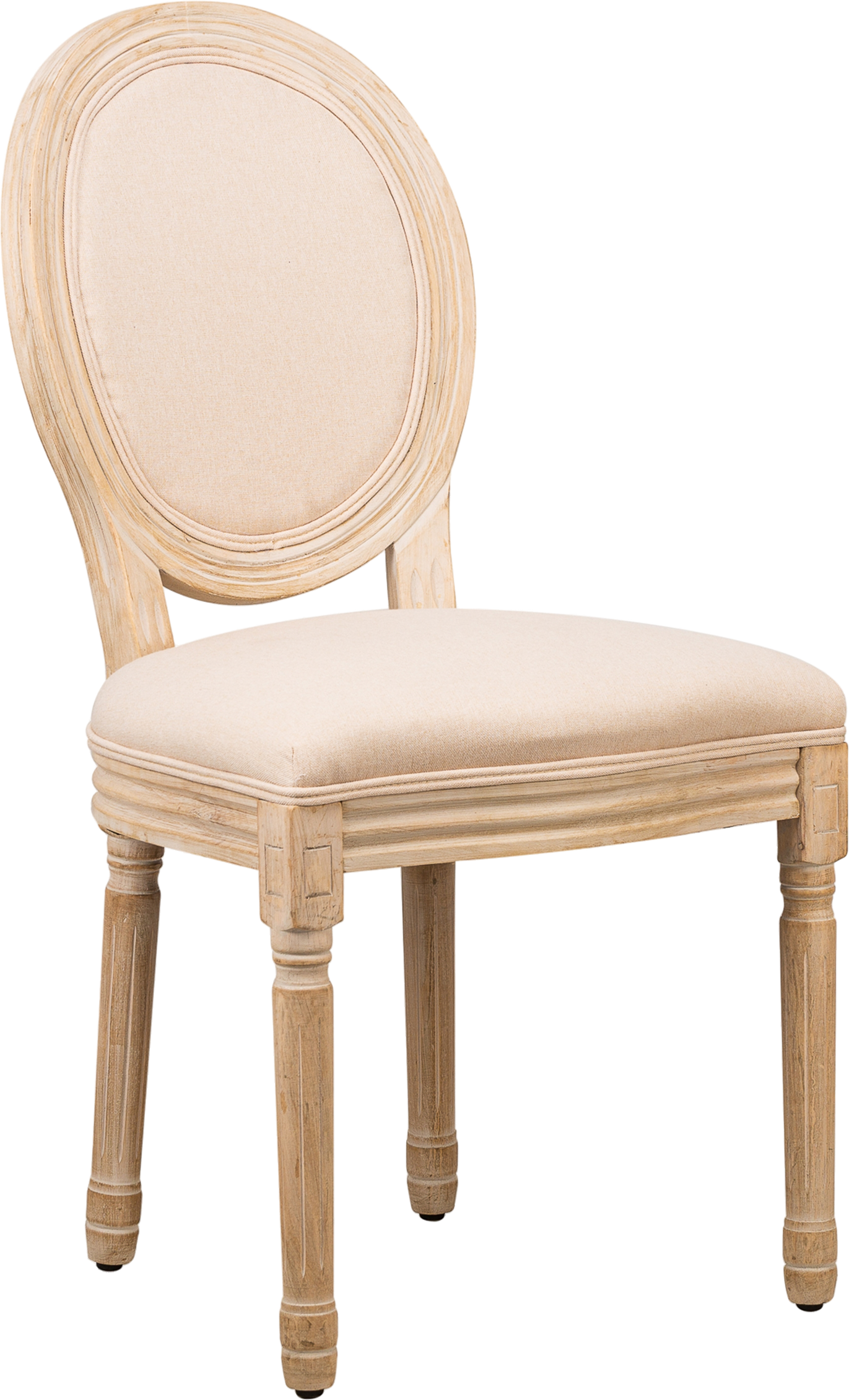 Spisebordsstol Nordlys Furniture Richelieut Med Rundt Ryglæn   Beige Oeko-tex-certificeret Stof Og Fsc-træ Stel