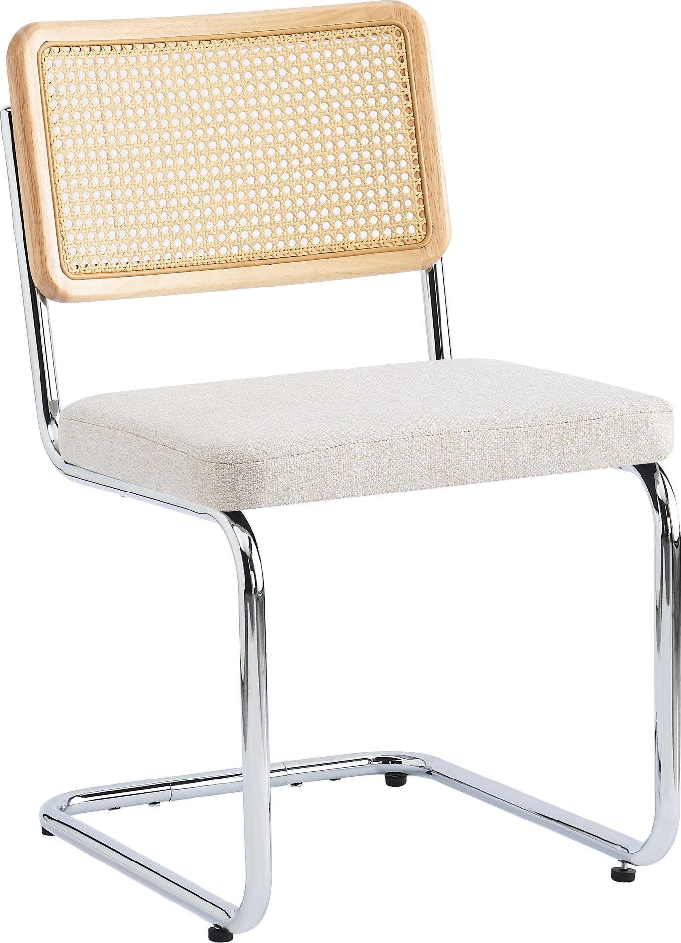 Spisebordsstol Nordlys Furniture Sofia Beige Polstret Rattanryg Metalstel H81   B49   D62 Cm