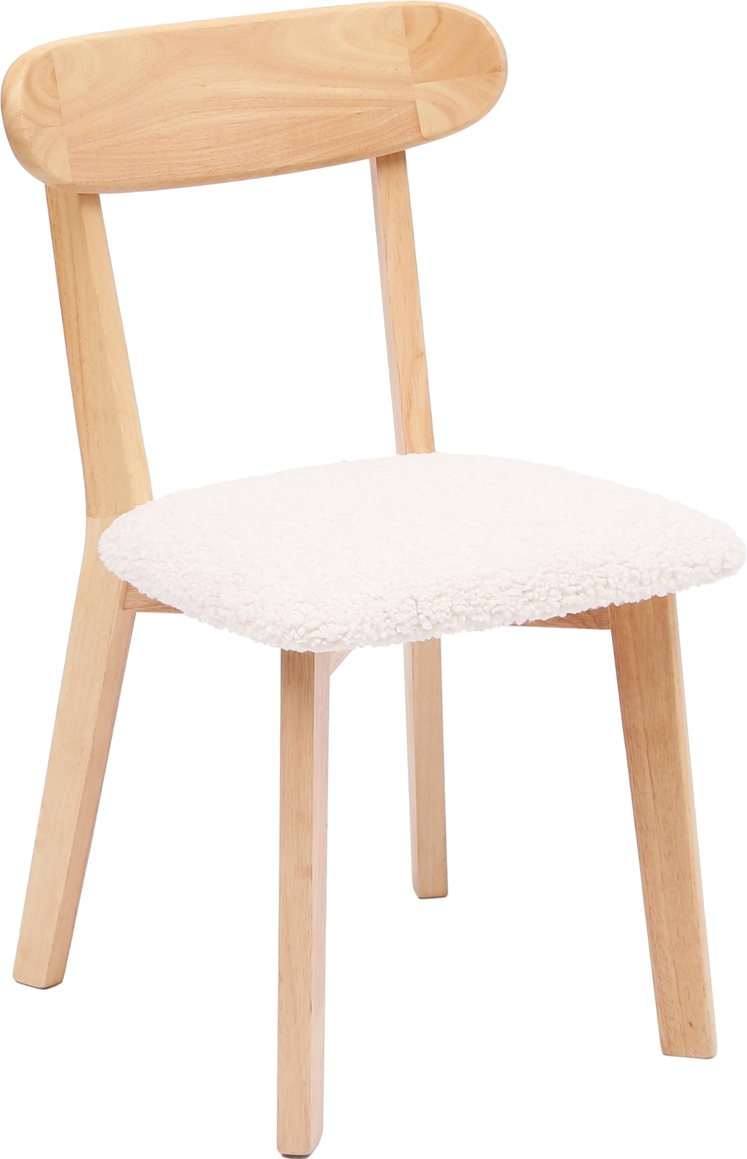 Spisebordsstol Nordlys Furniture Vitoria Hvid Bouclé Fsc-asketræ   Ergonomisk Spisestol Færdigsamlet