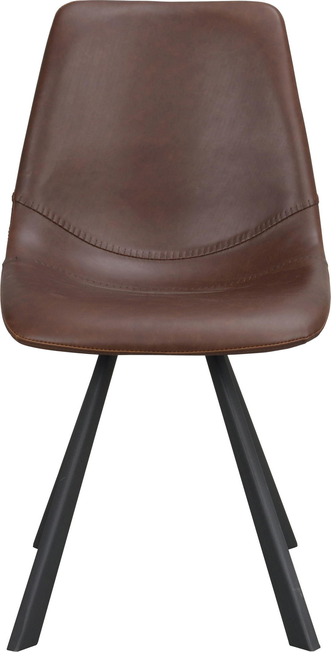 Spisebordsstol Rowico Auburn  -pak   Brunt Kunstlæder Med Sorte Pulverlakerede Ben H83xb46xd60 Cm