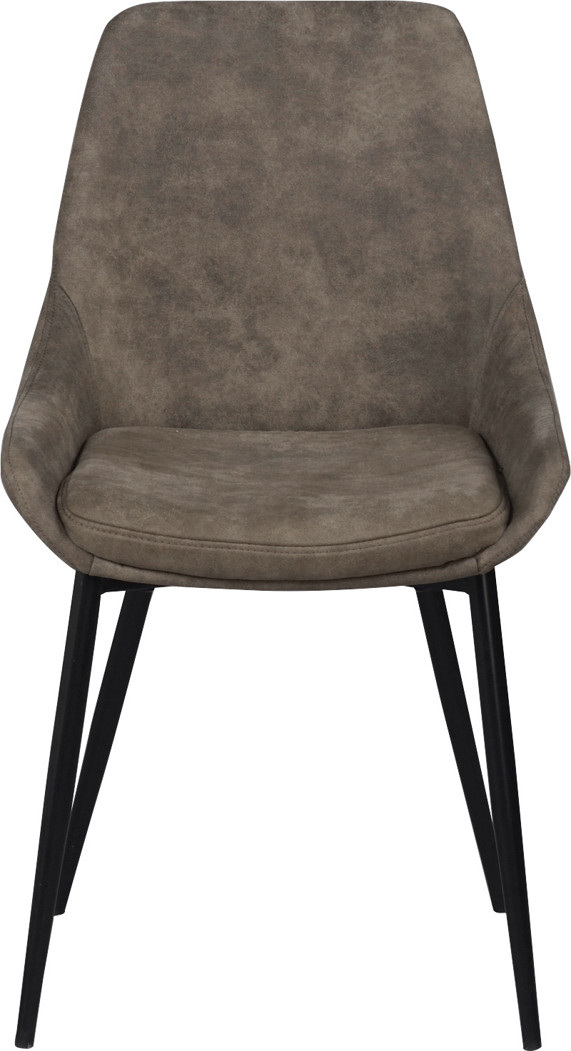 Spisebordsstol Rowico Sierra Mørkbeige Mikrofiber Med Sort Pulverlakerede Metalben H85ã B49ã D55 Cm