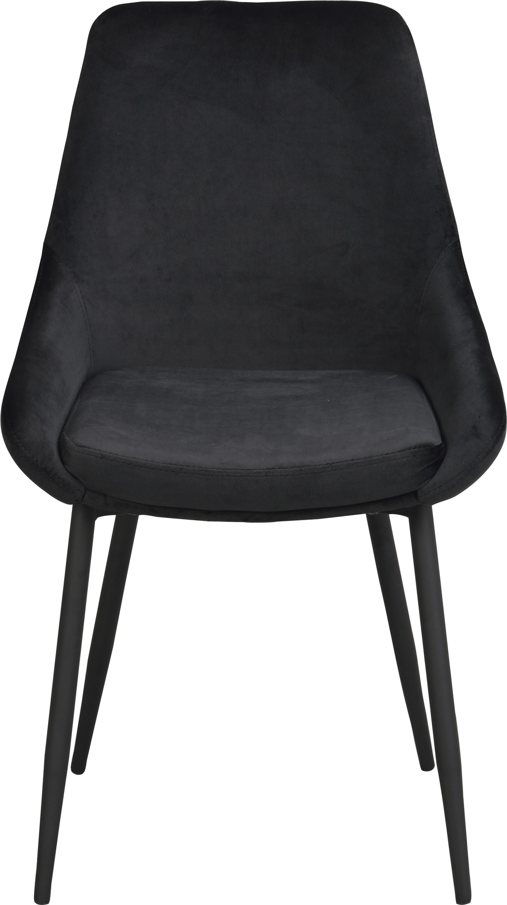 Spisebordsstol Rowico Sierra  -pak Sort Velour Med Ergonomisk Sæde Og Pulverlakerede Metalben