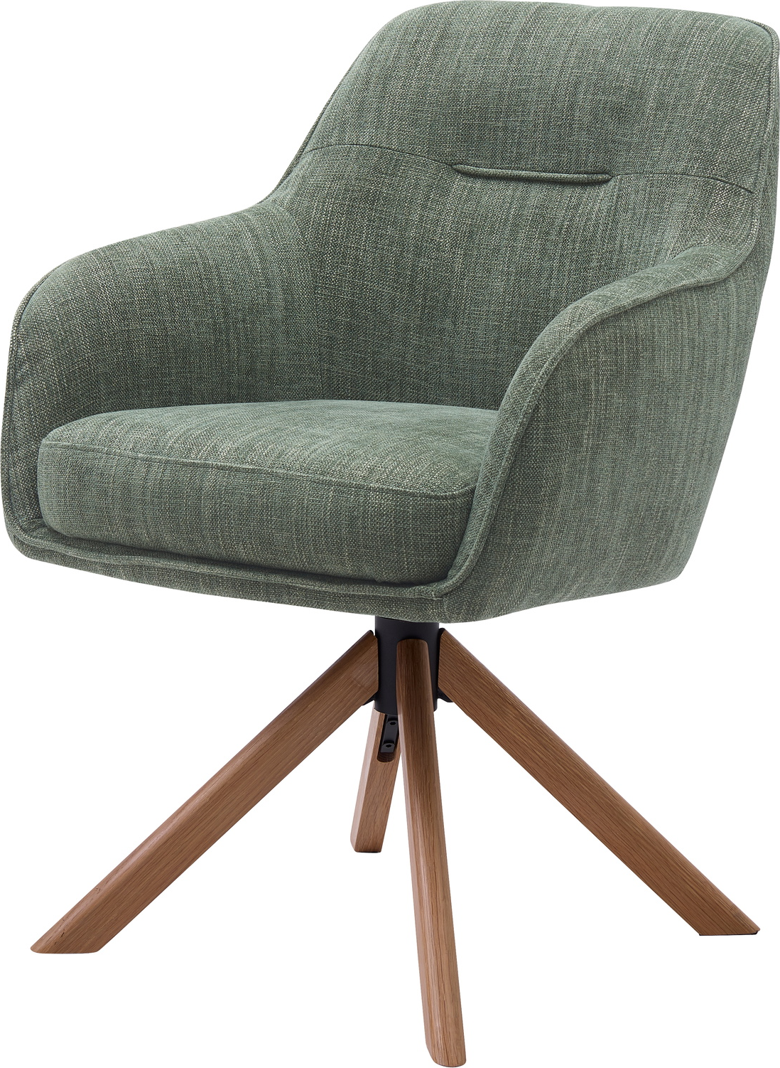 Spisebordsstol Spisestol Med Armlæn Nordique Design Avola Skovgrøn Polyester Egetræ H87xb59xd65 Cm