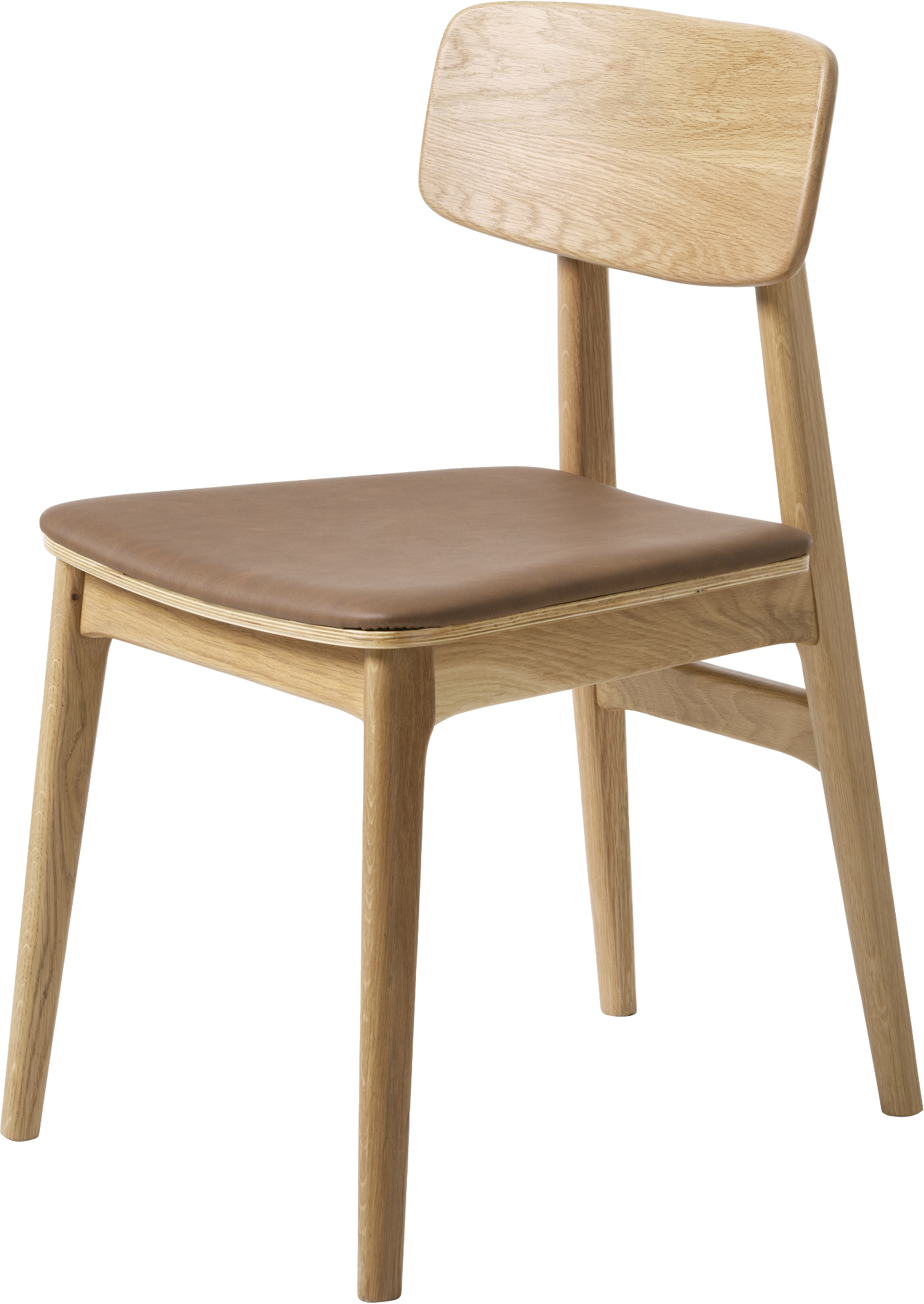 Spisebordsstol Spisestol Nordique Design Livo Tan Natur Egetræ Med Pu Vintage Polstring H82xb46xd55 Cm