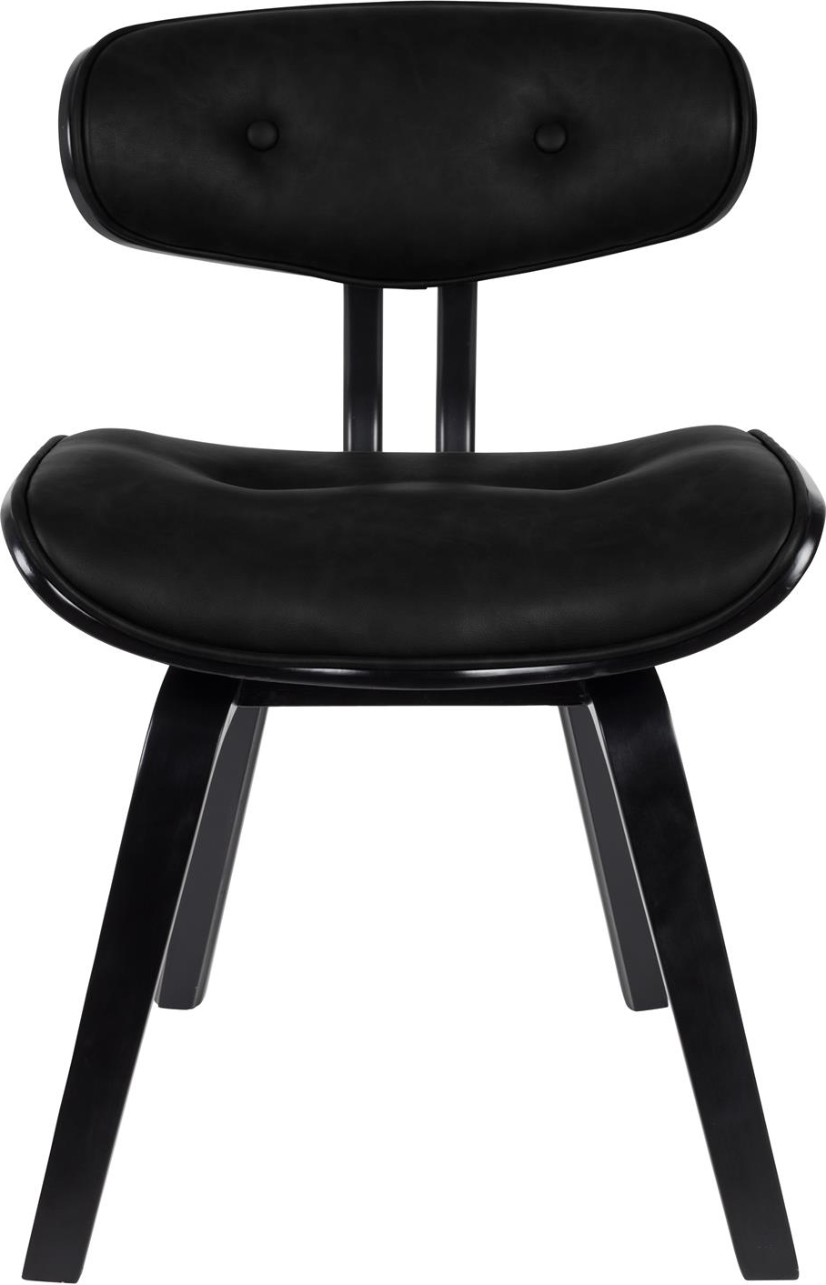 Spisebordsstol Spisestuestol Dutchbone Blackwood Kulsort Stof Og Pu-lædersæde Minimalistisk