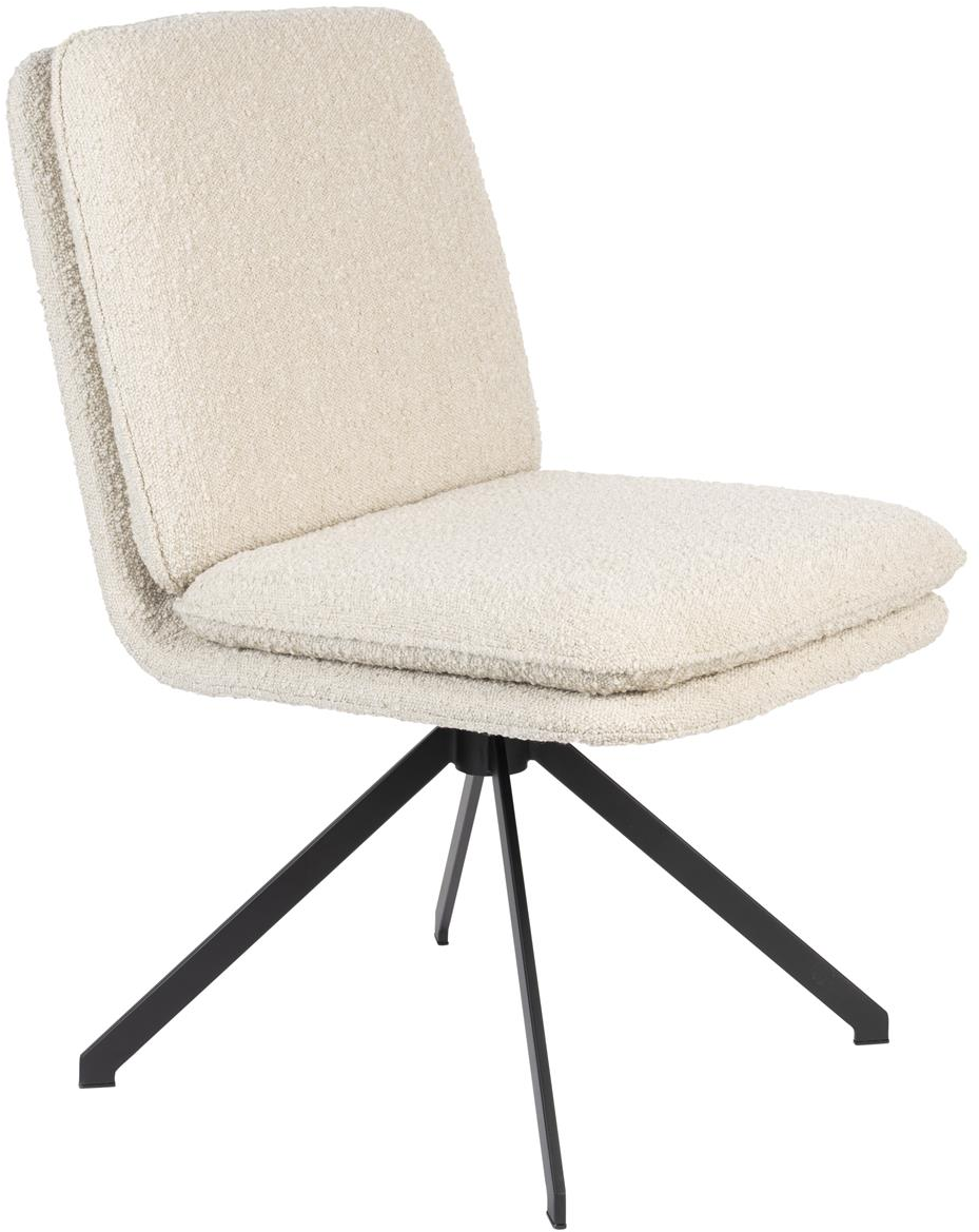 Elegant Tyler spisebordsstol med drejefunktion og bouclé