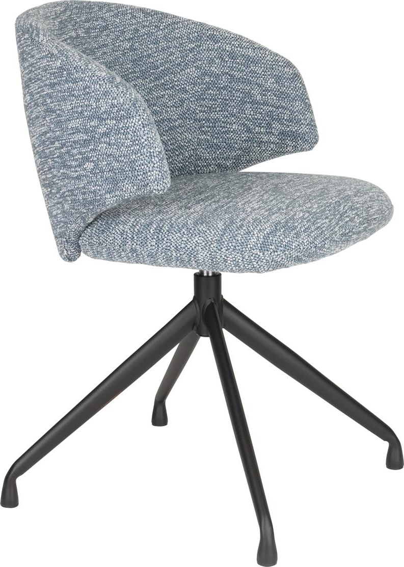 Elegant spisebordsstol med drejefunktion i grå polyester