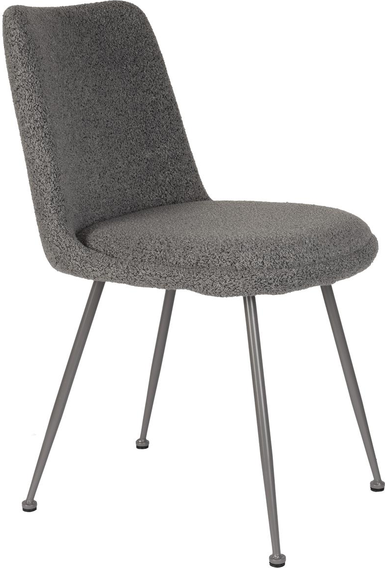 Moderne spisebordsstol i mørkegrå bouclé - Studio White