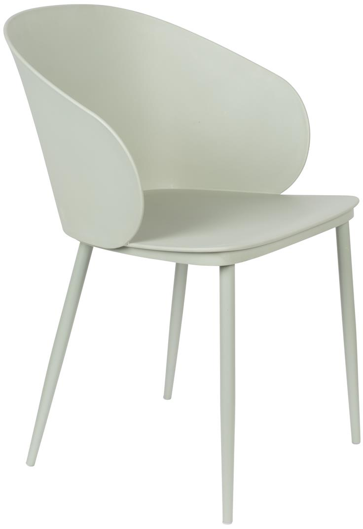 Spisebordsstol Studio White Gigi Sølv Polypropylenstol Med Stålstel H81xb57xl53   Cm