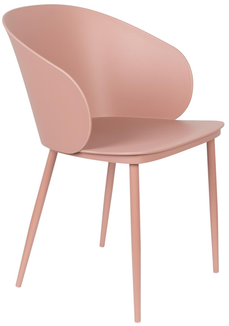 Spisebordsstol Studio White Gigi Spisestol Støvet Rosa Polypropylenplast Med Stålben H81ã B57ã L53   Cm