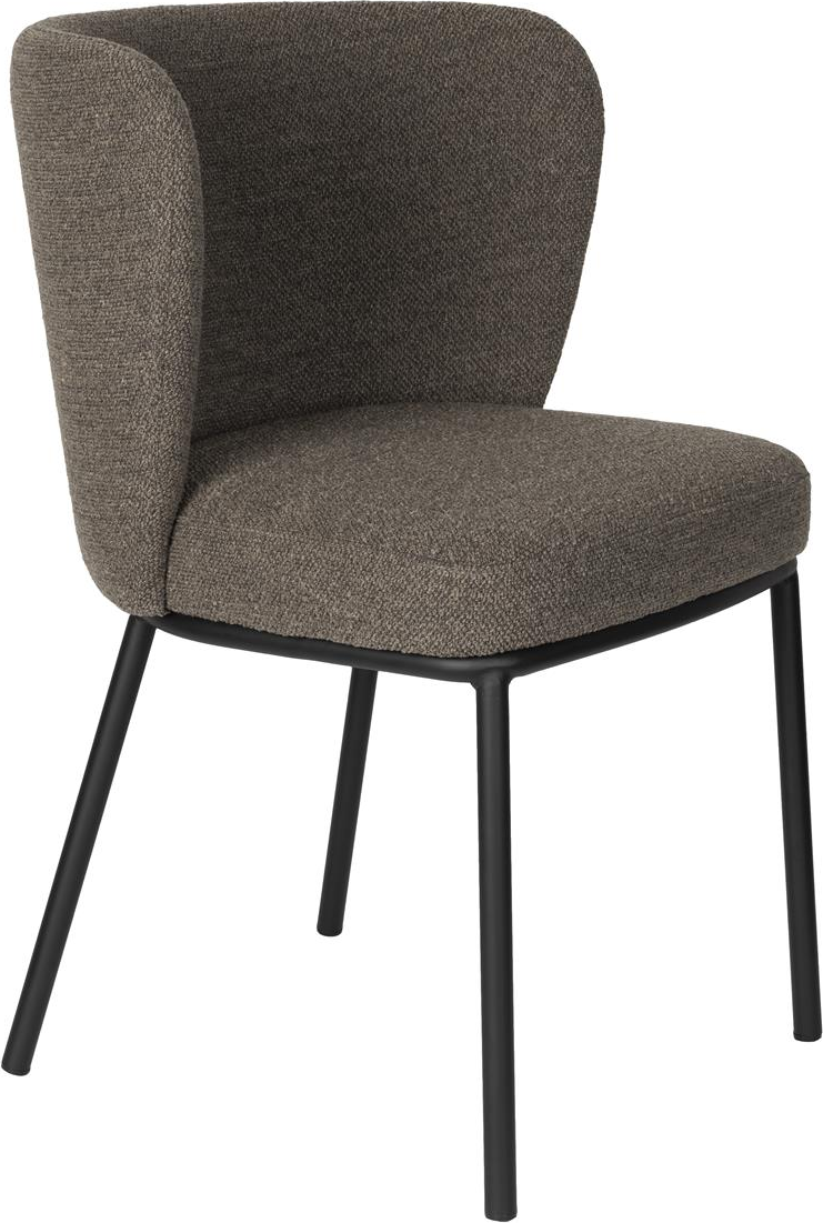 Elegant spisebordsstol i askegrå med ergonomisk design