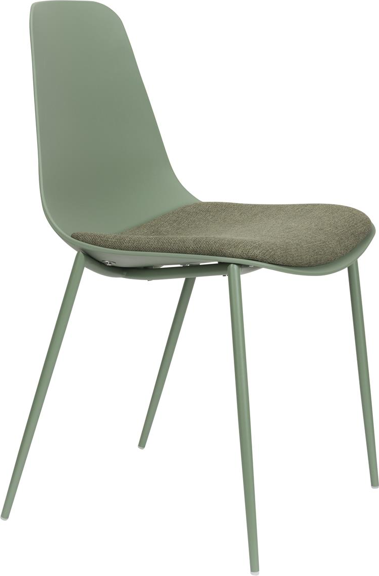 Moderne grå spisebordsstol med metalben fra Studio White