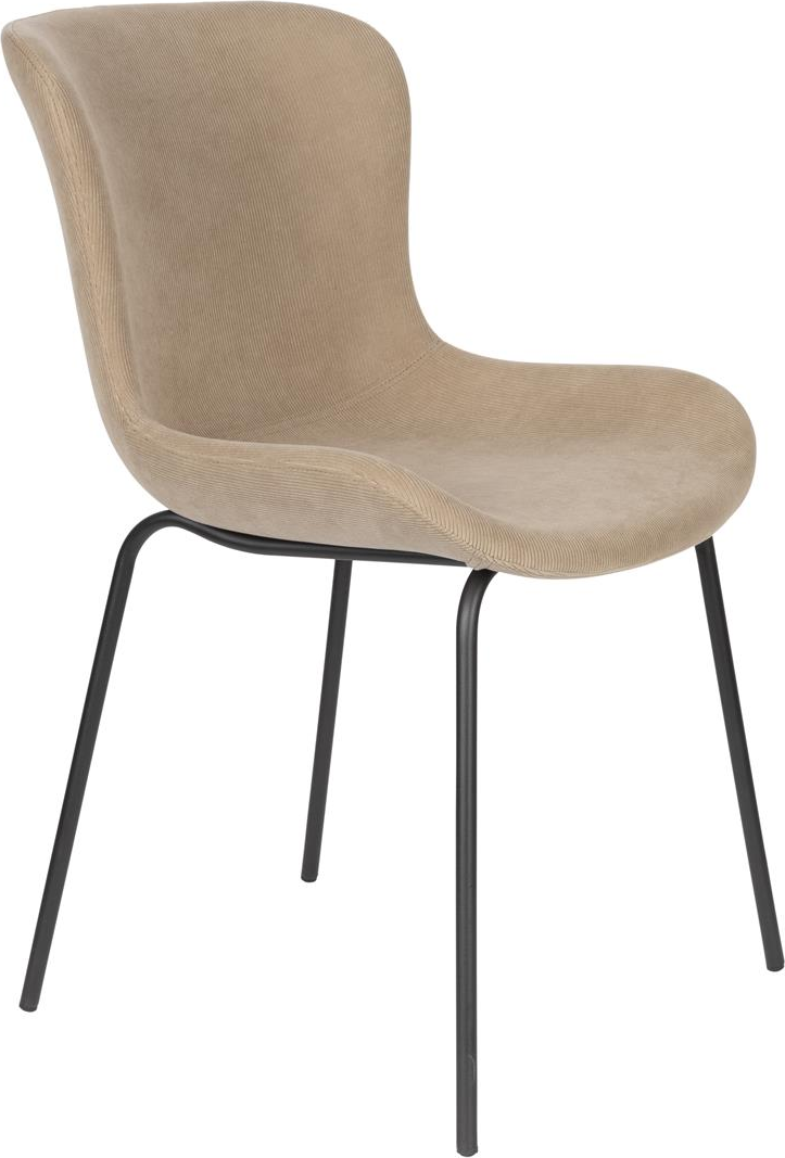 Spisebordsstol Studio White Junzo Spisestol   Gråbrun Ribfløjl Med Metalben H81 5ã B48ã L56 Cm