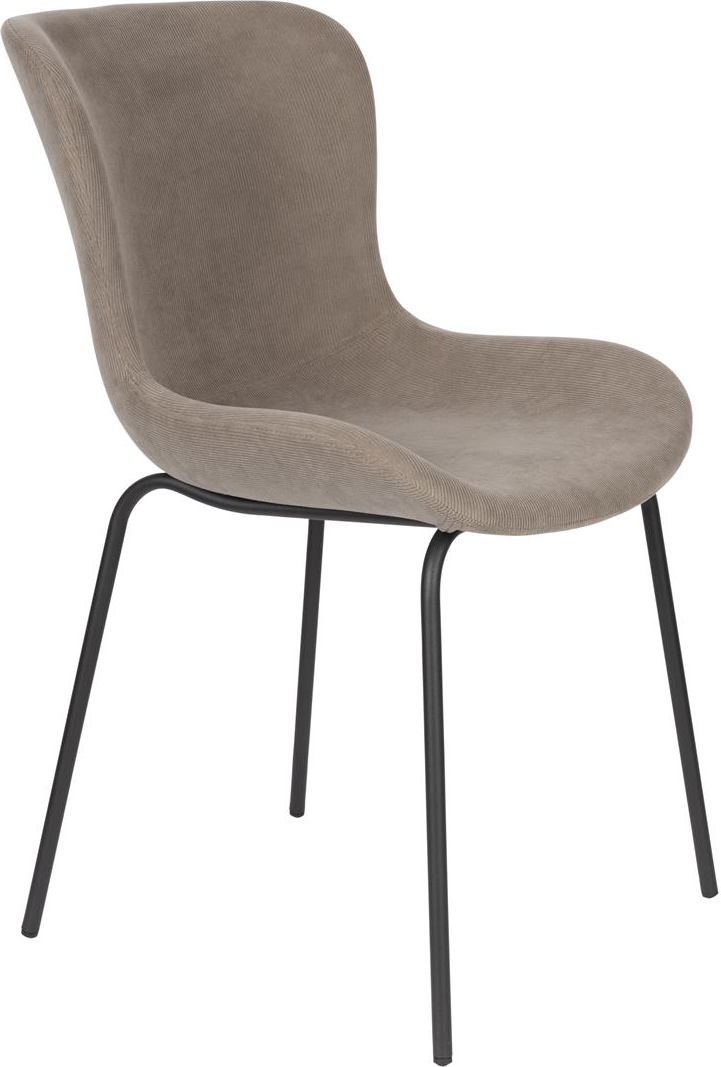 Elegant Junzo spisebordsstol i stengrå ribfløjl