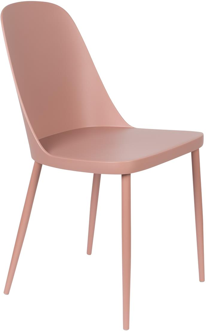 Spisebordsstol Studio White Pip  Støvet Rosa  Minimalistisk Polypropylenplast Og Metalstel
